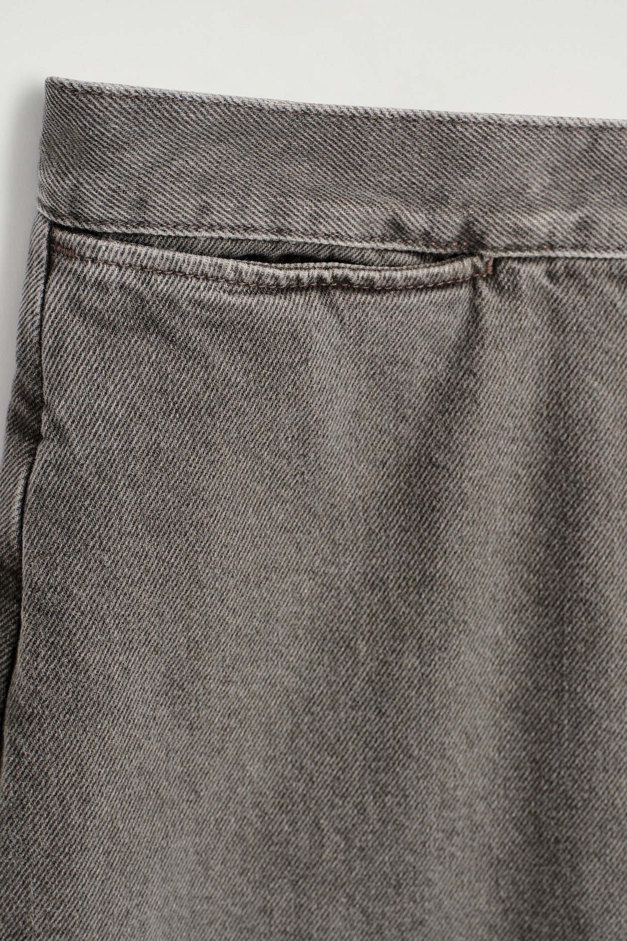 CROPPED WIDE-LEG DENIM PANTS — BROWN