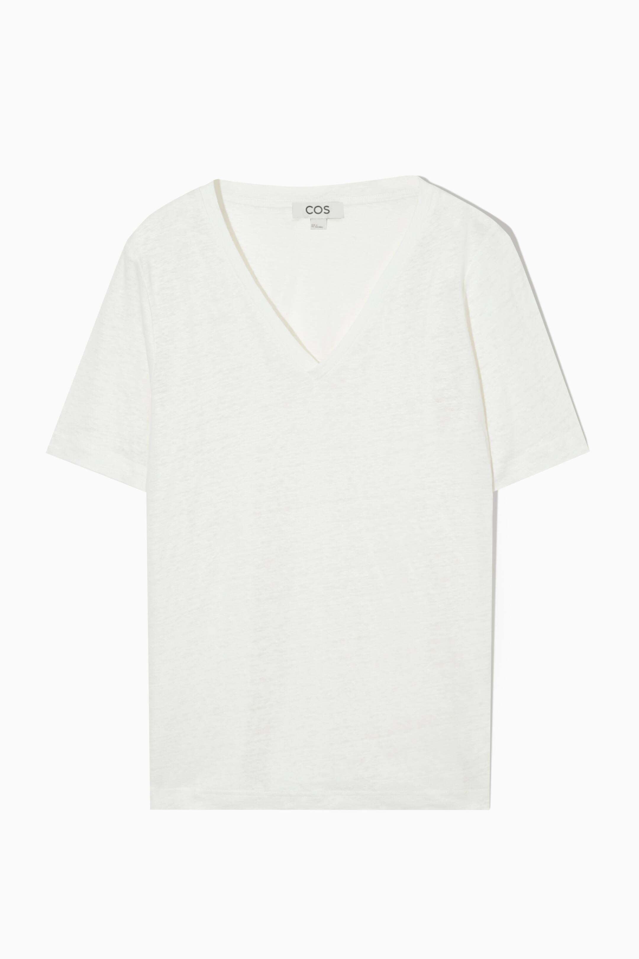 Grösseres Bild ansehen: T-SHIRT AUS LEINEN MIT NORMALER PASSFORM - WEISS - DAMEN | H&M CH 1