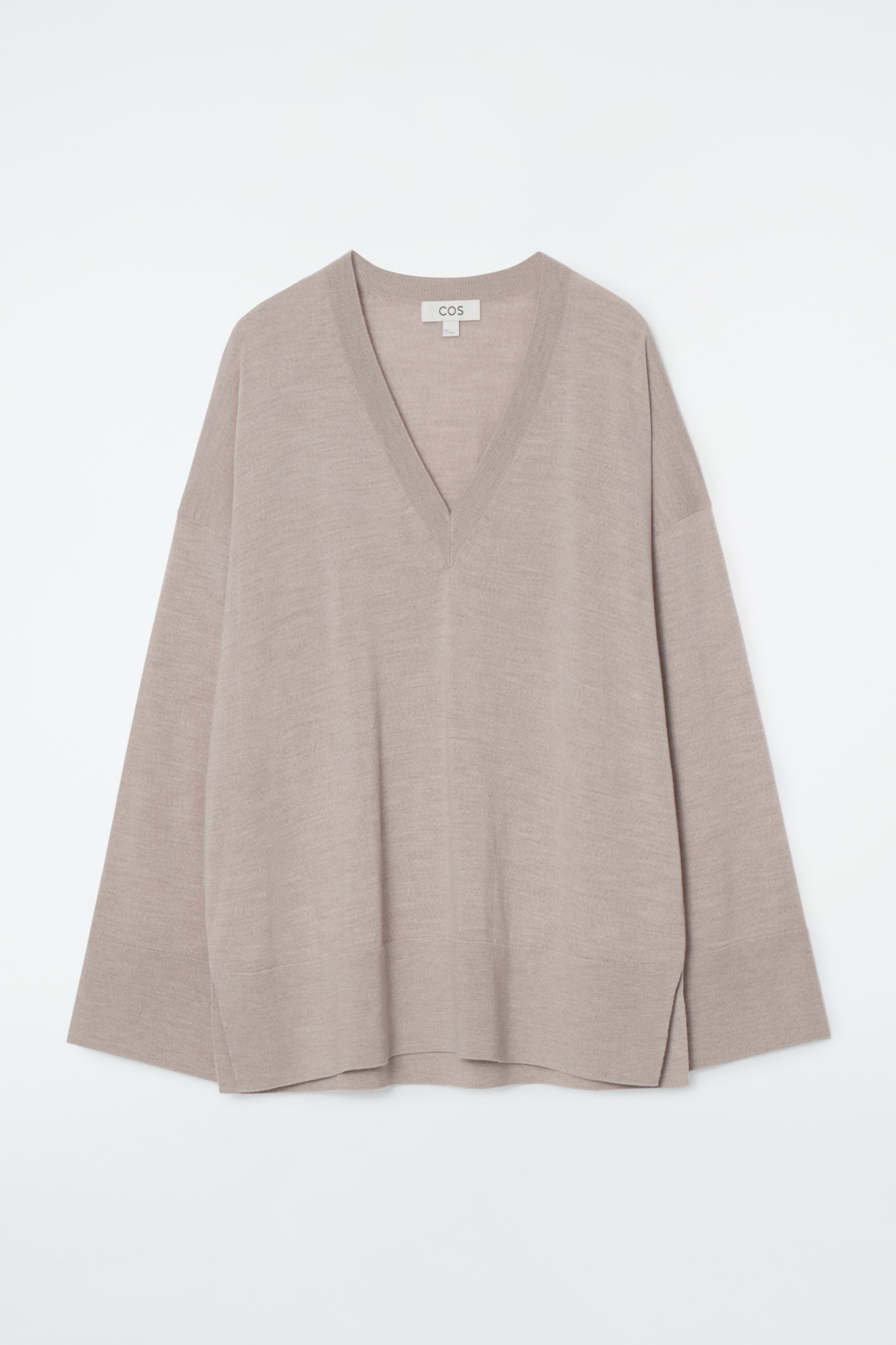 View larger image: V-NECK MERINO WOOL JUMPER - BEIGE - Ladies | H&M GB 1