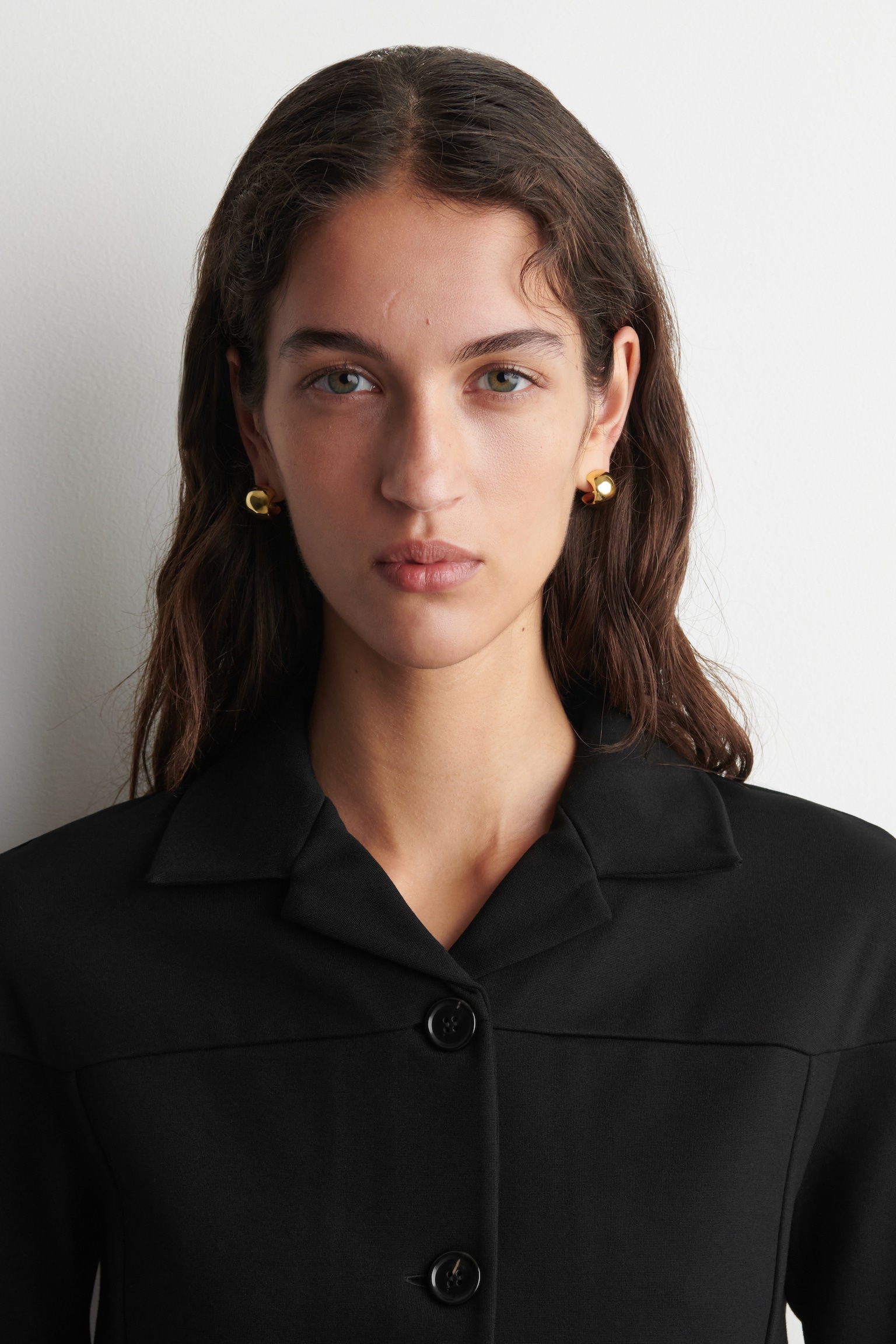 ORECCHINI A MEZZO CERCHIO - ORO/MARRONE - 1