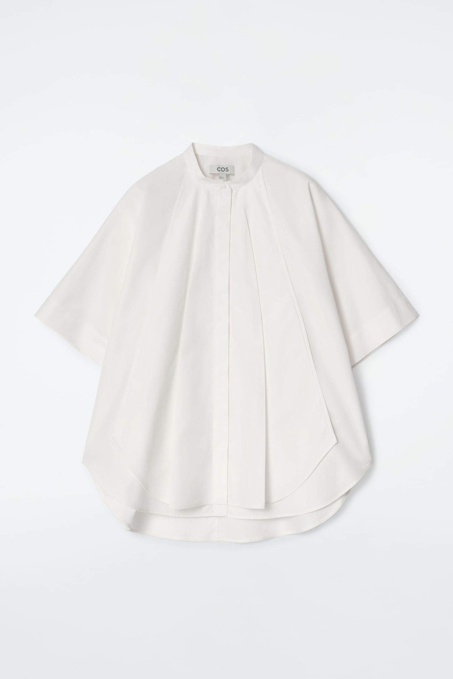CHEMISE OVERSIZE À OURLET ARRONDI EN COTON - BLANC/VERT - 2