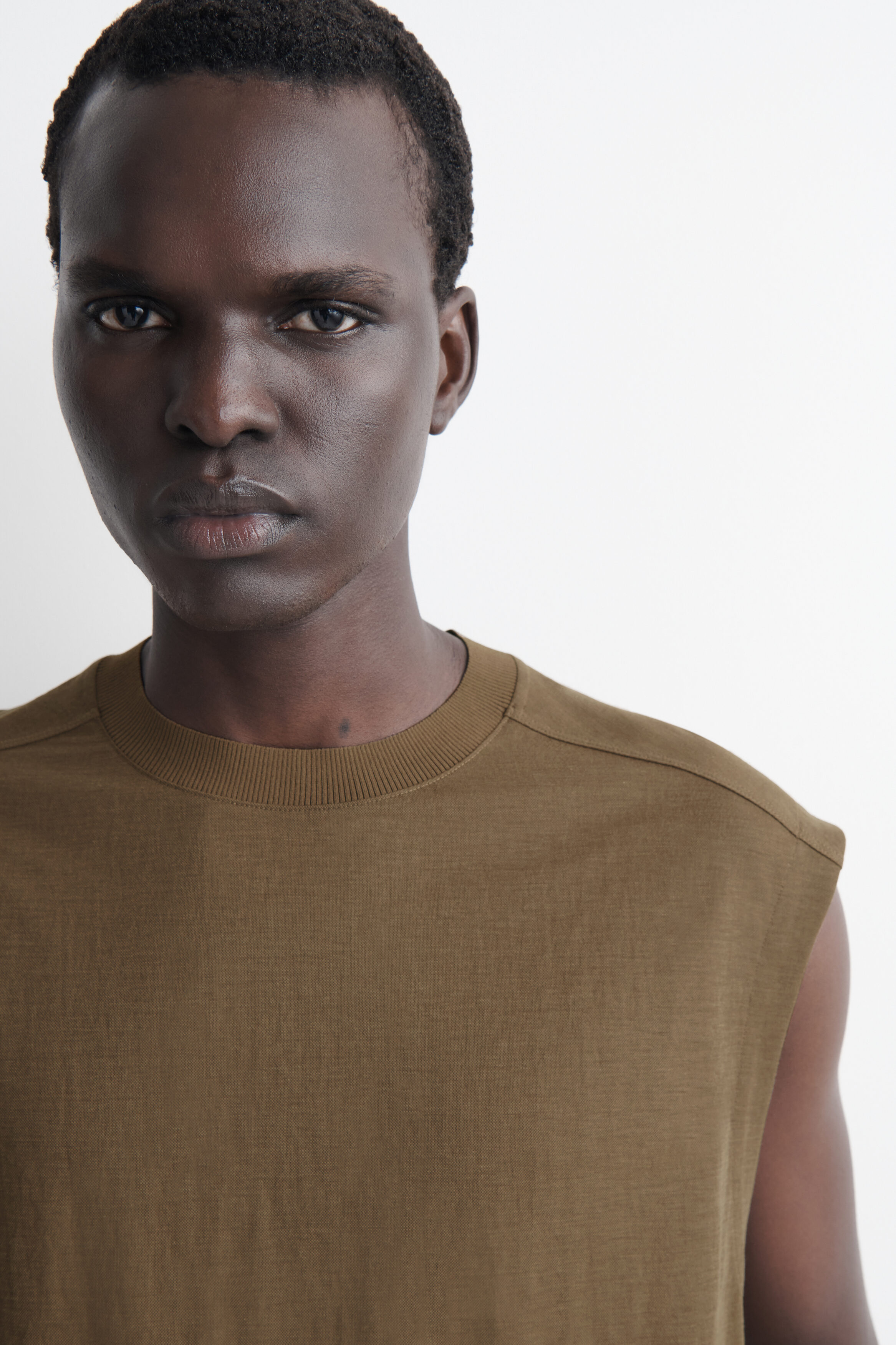 JERSEY TANK TOP - DARK KHAKI | COS CA