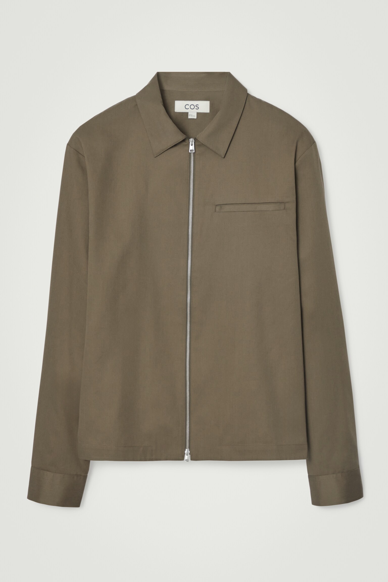 ZIPPED TWILL SHIRT - KHAKI/NAVY