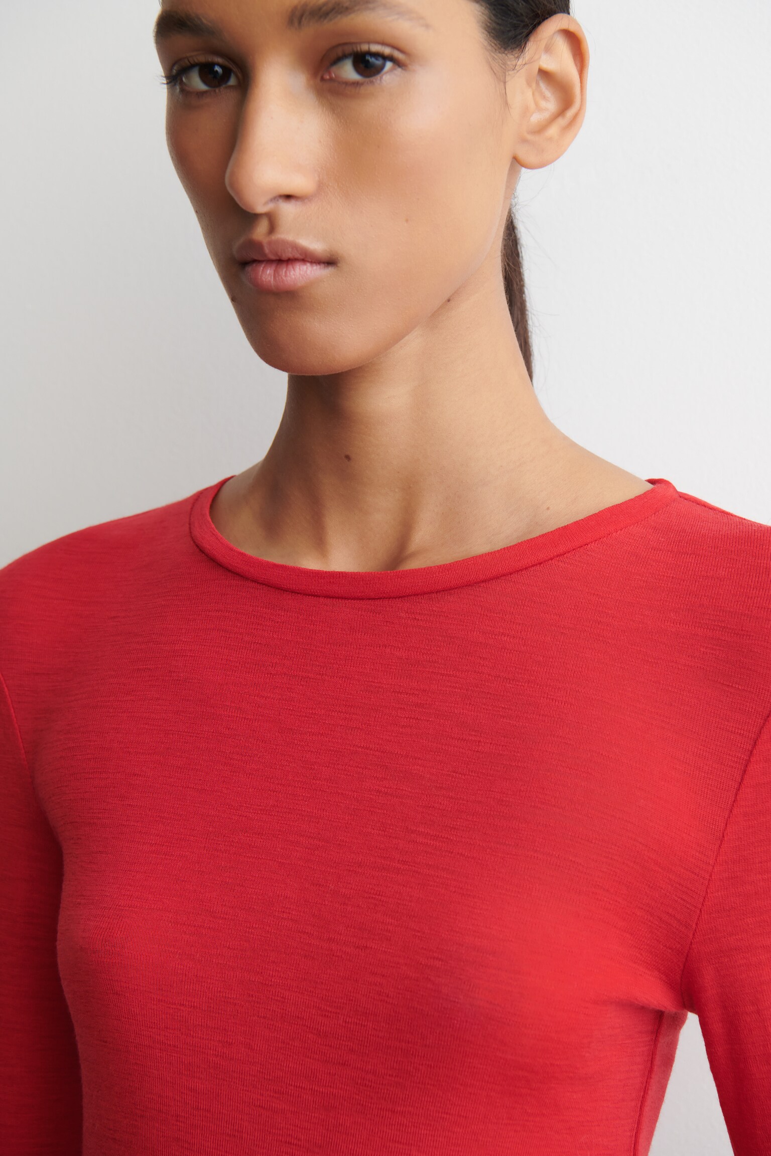 HAUT SLIM EN LAINE MÉRINOS - ROUGE/BLEU MARINE/GRIS ANTHRACITE CHINÉ/TAUPE CHINÉ/GRIS / MOUCHETÉ/CAMEL CHINÉ/BRUN FONCÉ CHINÉ - 5