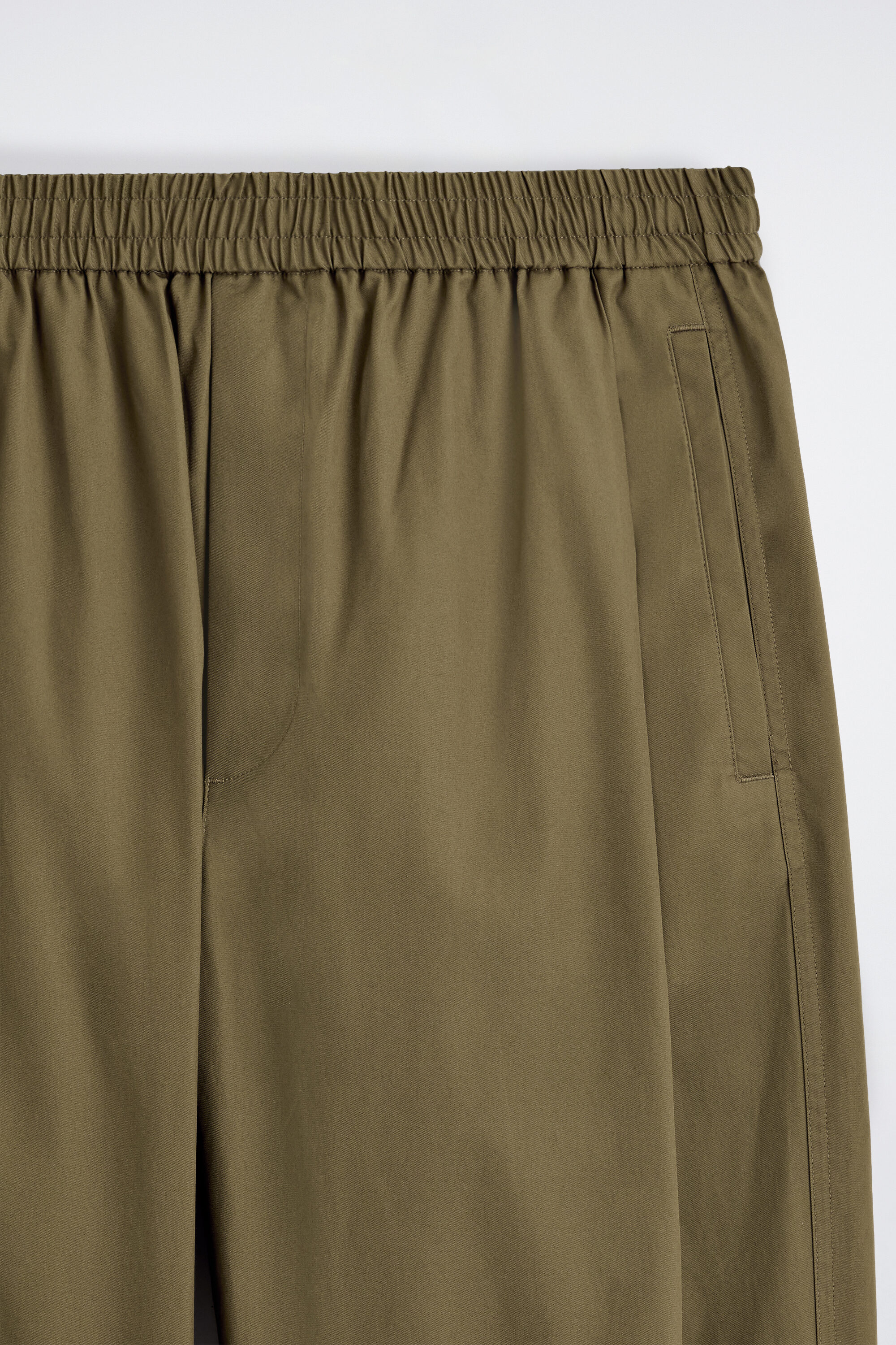 CROPPED ELASTICATED WIDE-LEG PANTS - KHAKI | COS US