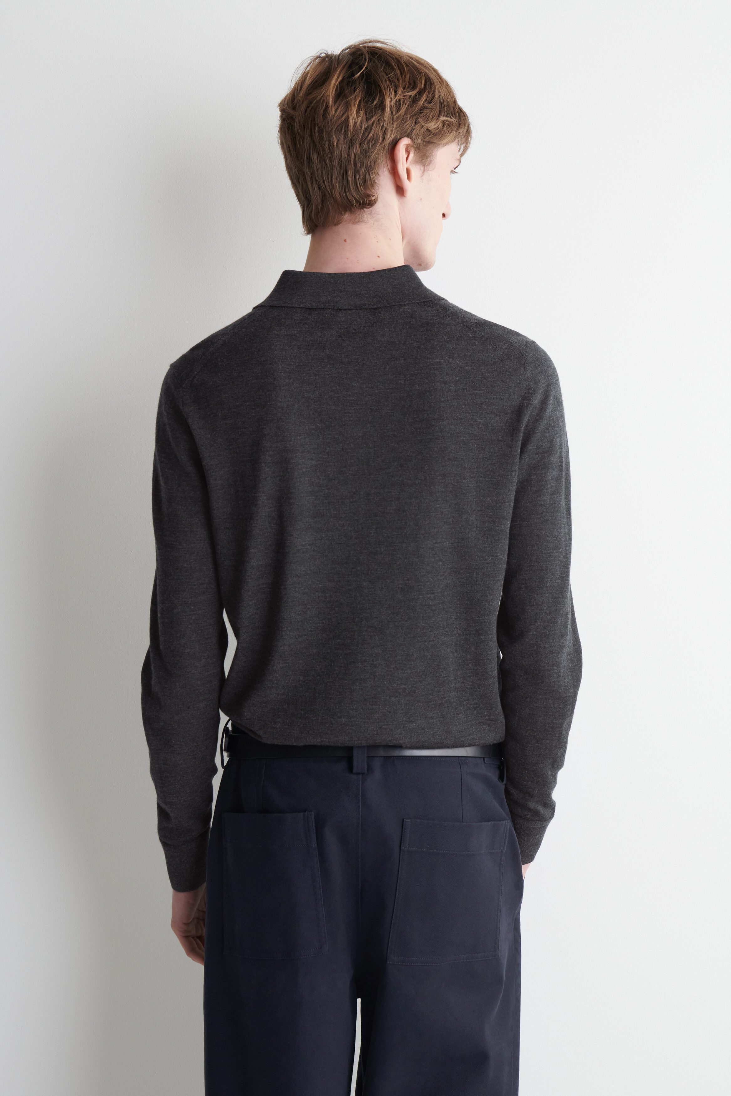 SLIM MERINO WOOL POLO SHIRT - thumbnail 6