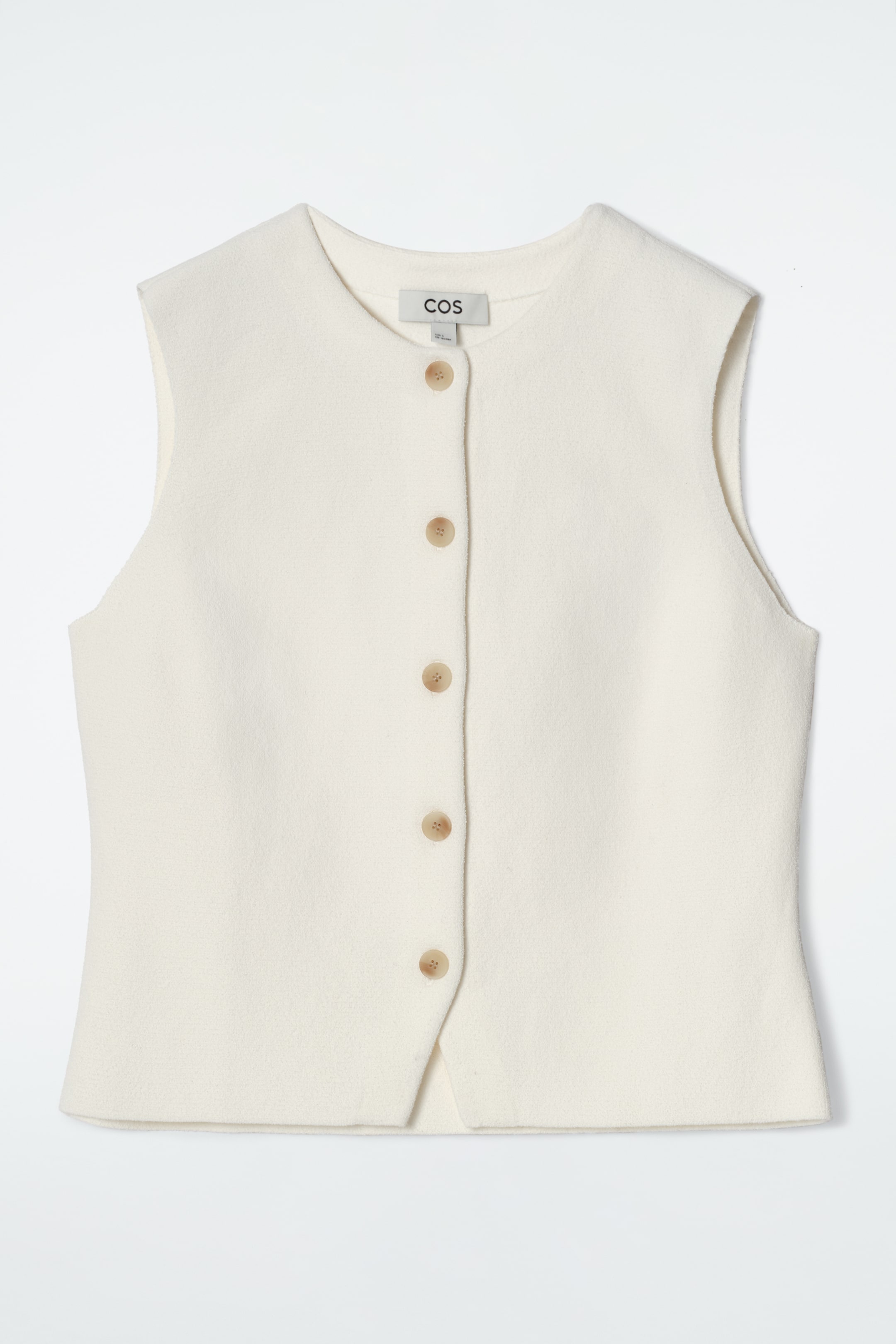 View larger image: KNITTED COTTON WAISTCOAT - IVORY - Ladies | H&M GB 6