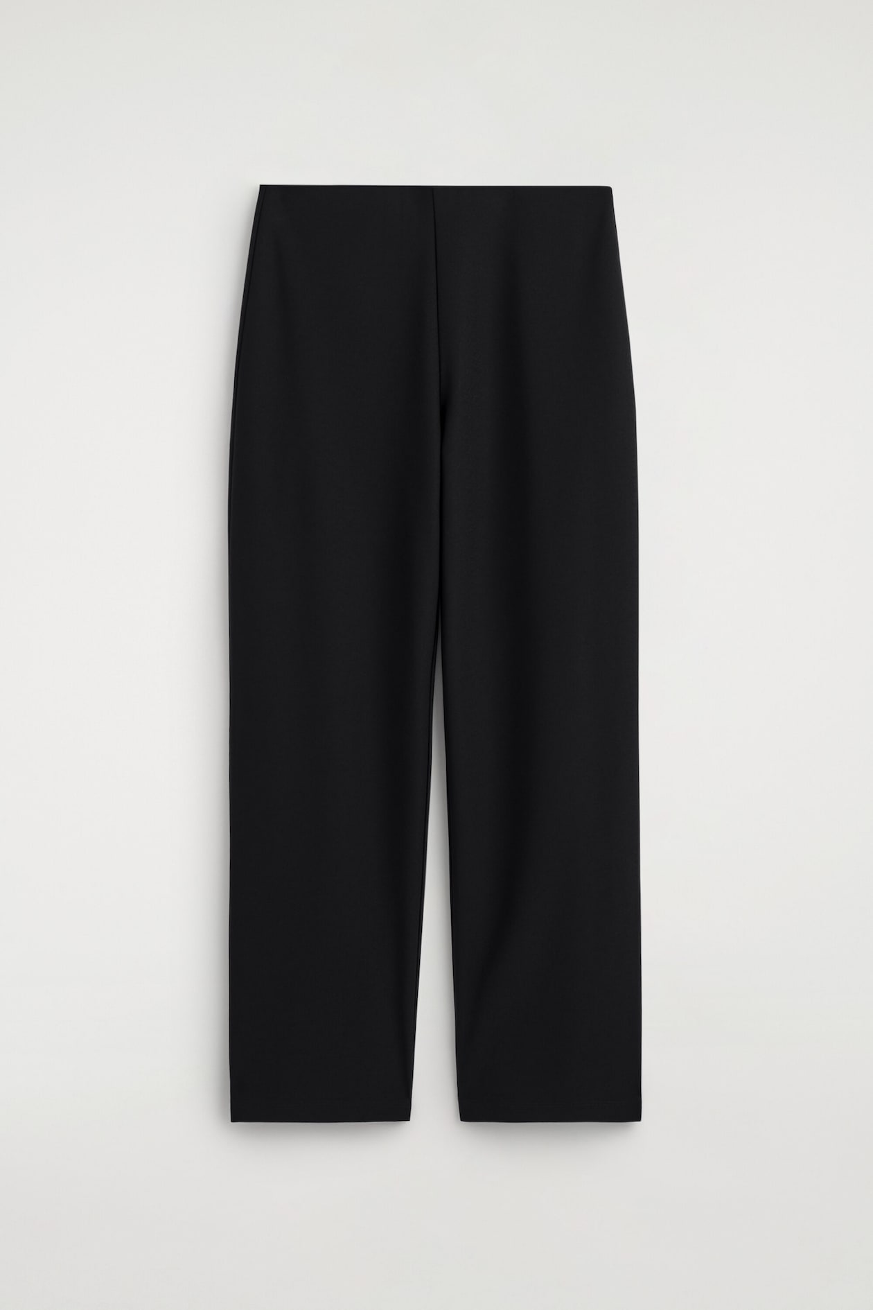 CROPPED STRAIGHT-LEG TROUSERS — BLACK