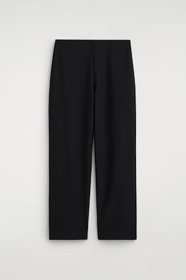 CROPPED STRAIGHT-LEG TROUSERS — BLACK 6
