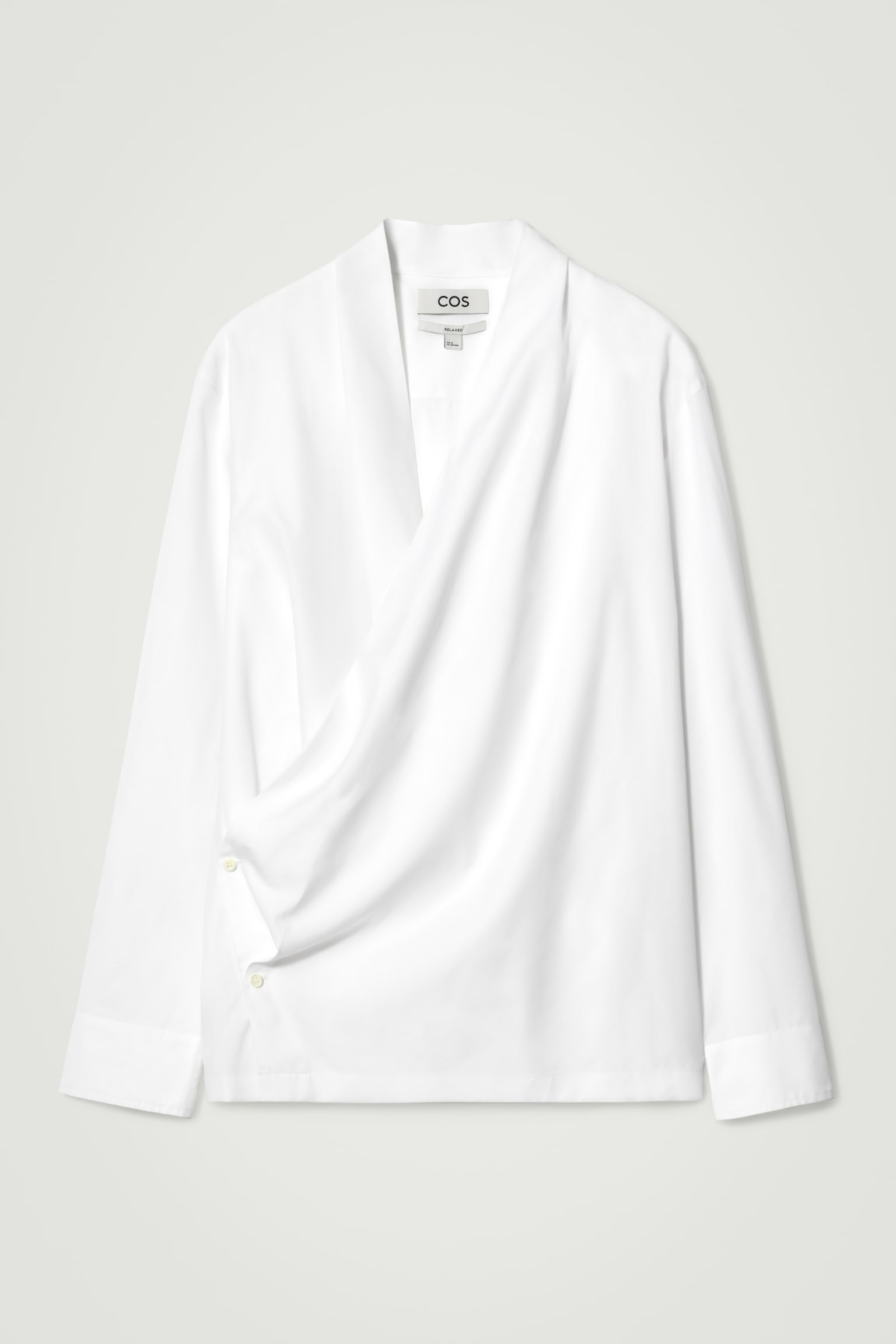 CHEMISE PORTEFEUILLE DÉCONTRACTÉE EN COTON ET SOIE - BLANC - 2