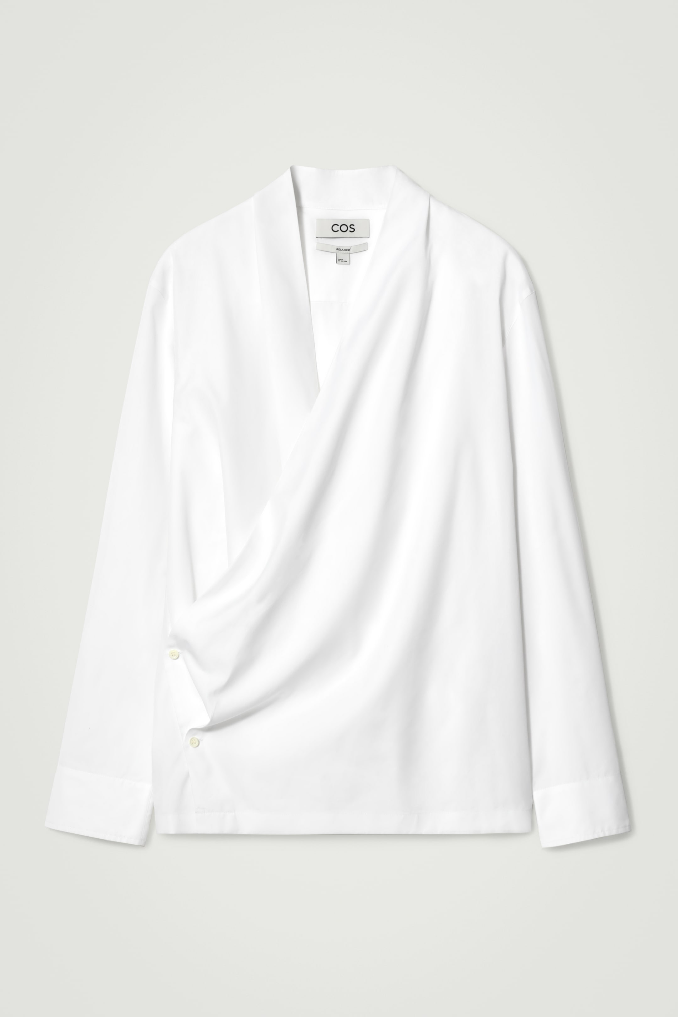 Grotere afbeelding bekijken: RELAXED COTTON-SILK WIKKELBLOUSE - WIT - HEREN | H&M BE 6