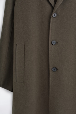 TAILORED DOUBLE-FACED WOOL-BLEND COAT — BROWN 5