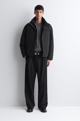 PADDED MOCK-NECK DOWN JACKET — BLACK 1
