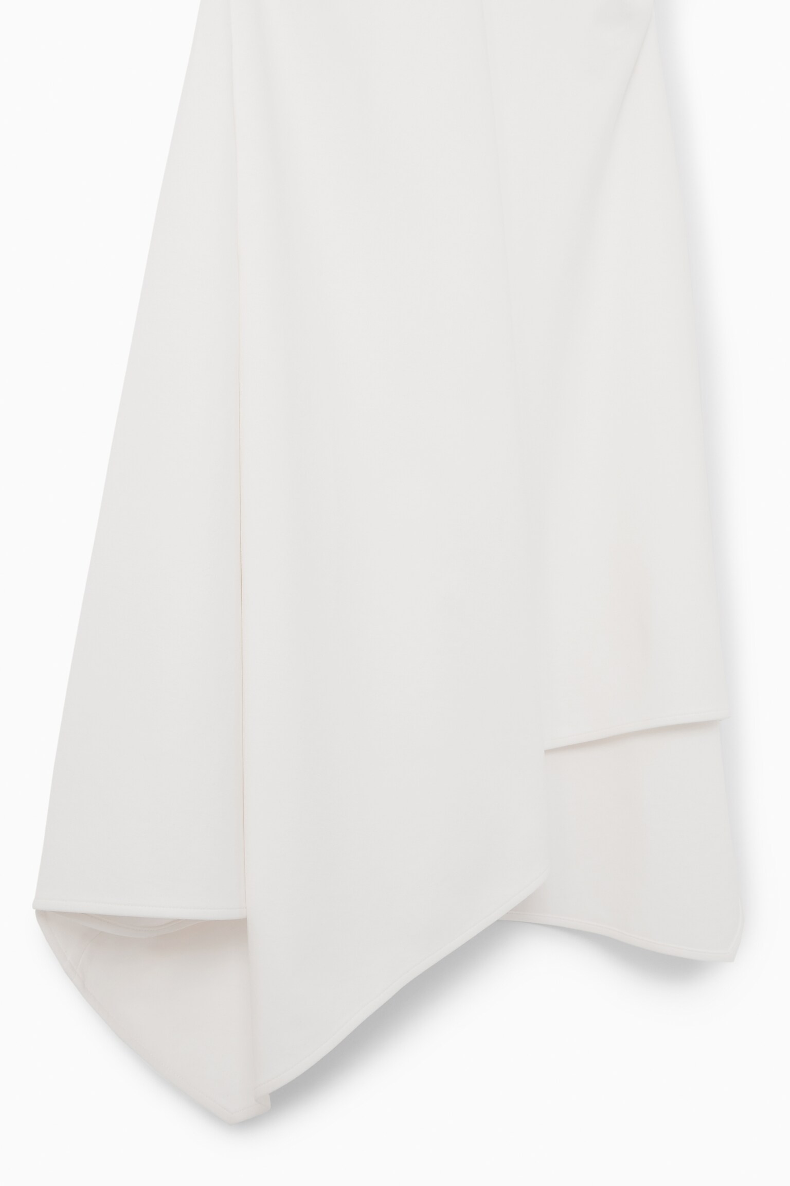 GATHERED ASYMMETRIC MIDI DRESS - WHITE/BLACK/LIGHT BLUE - 2