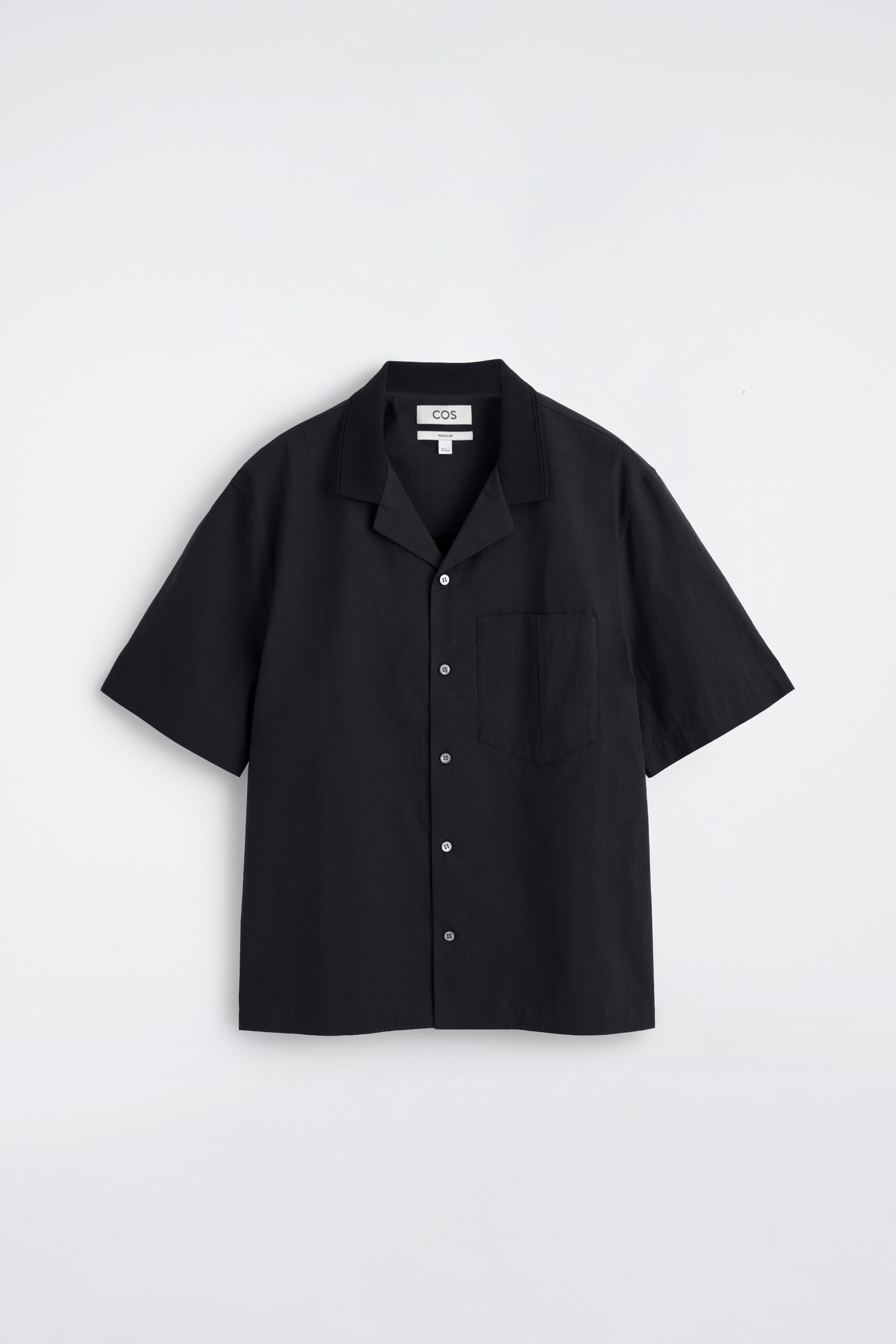 BAUMWOLLBLUSE MIT REVERS-KRAGEN - SCHWARZ/Hellgrau