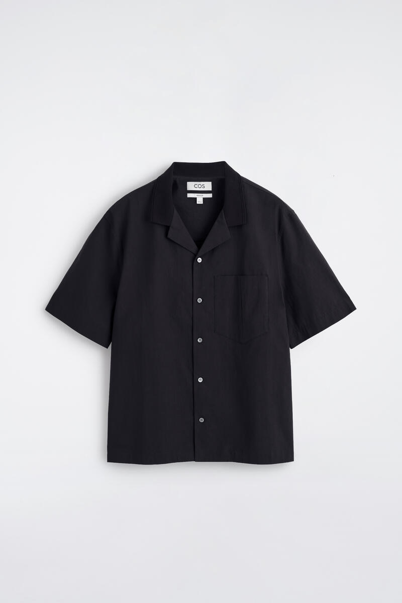 Camp-Collar Cotton Shirt