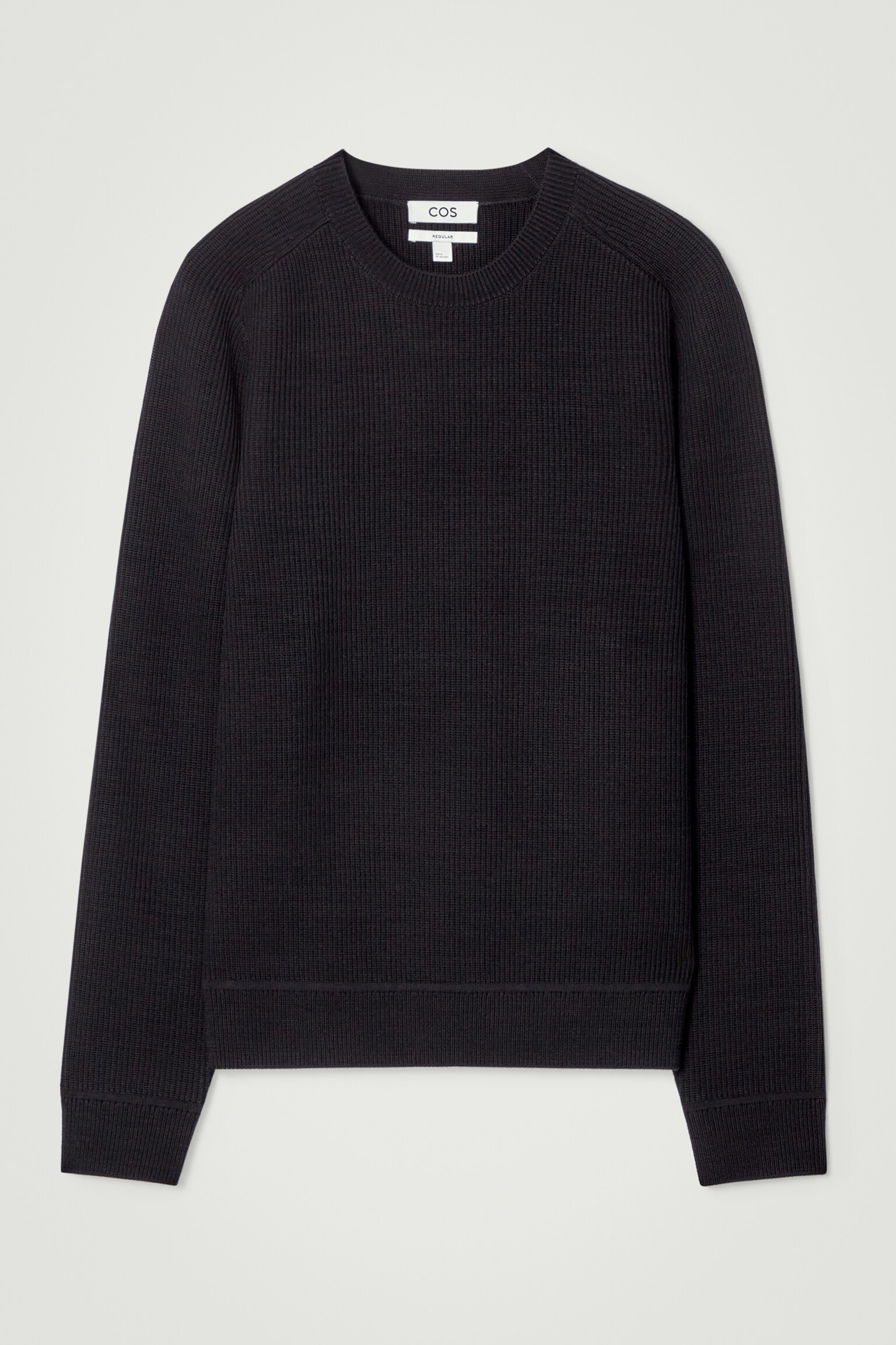 PULL EN LAINE MÉRINOS CÔTELÉE - NOIR/ORANGE - 2