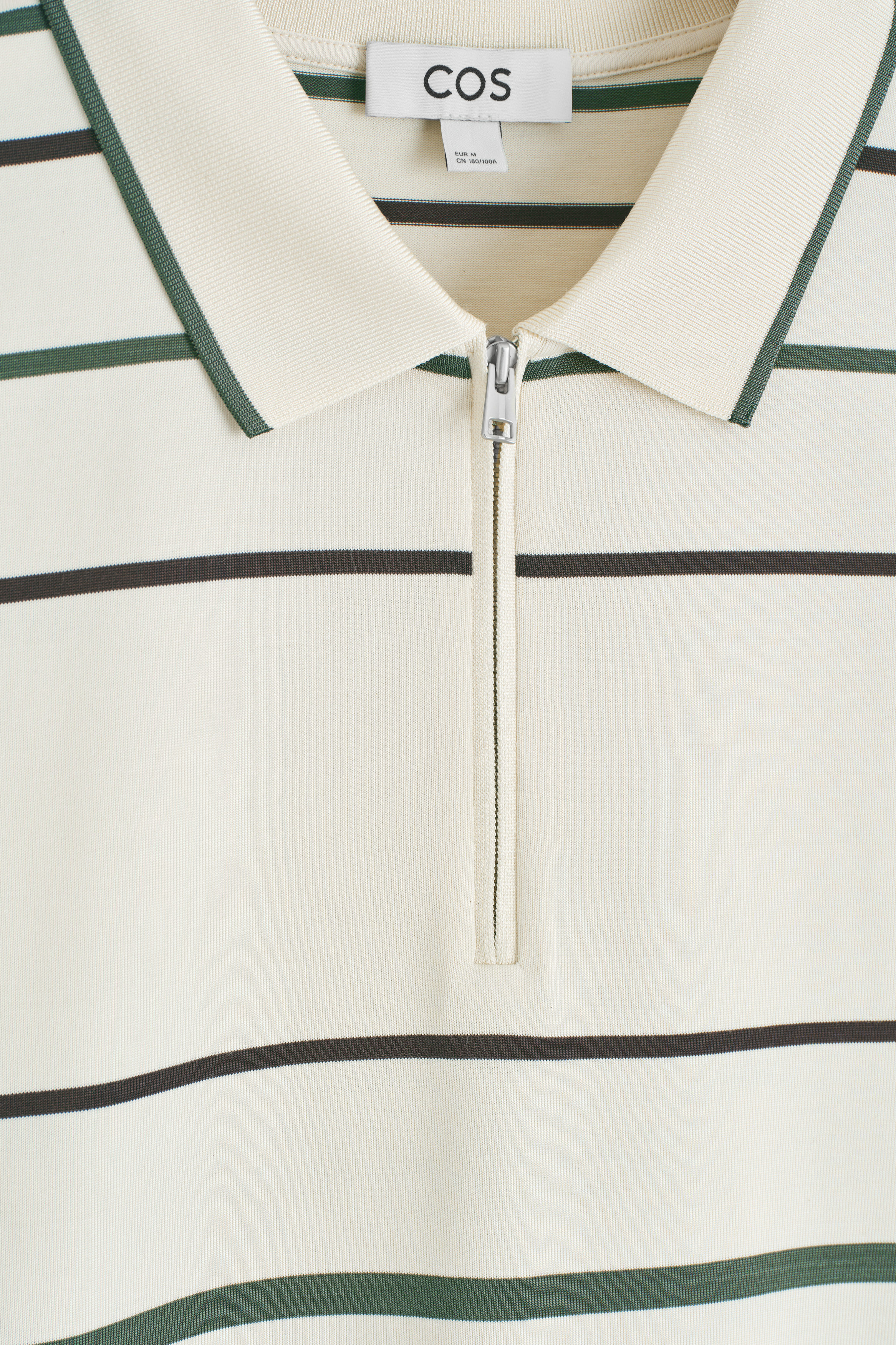 “COS MEN” ハーフジップポロシャツ Ecru/Striped COS MEN” ハーフジップポロシャツ Ecru/Striped (COS/ポロシャツ