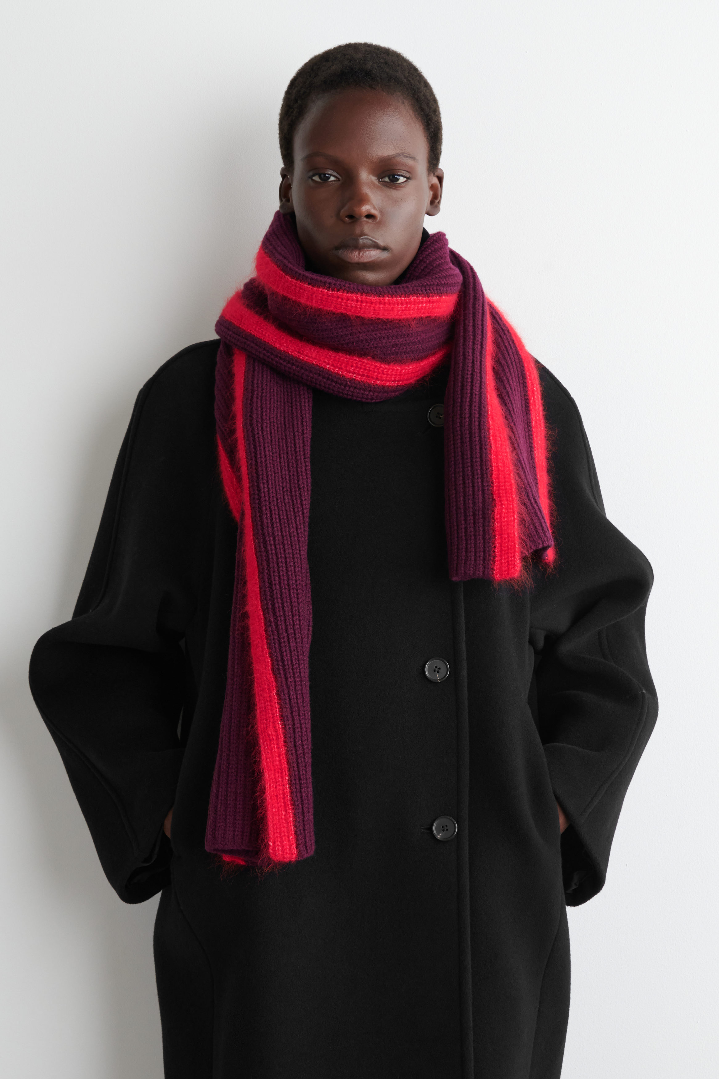 NERO★RRL / WOOL MUFFLER Men's scarf wool, graphite | Manufactum