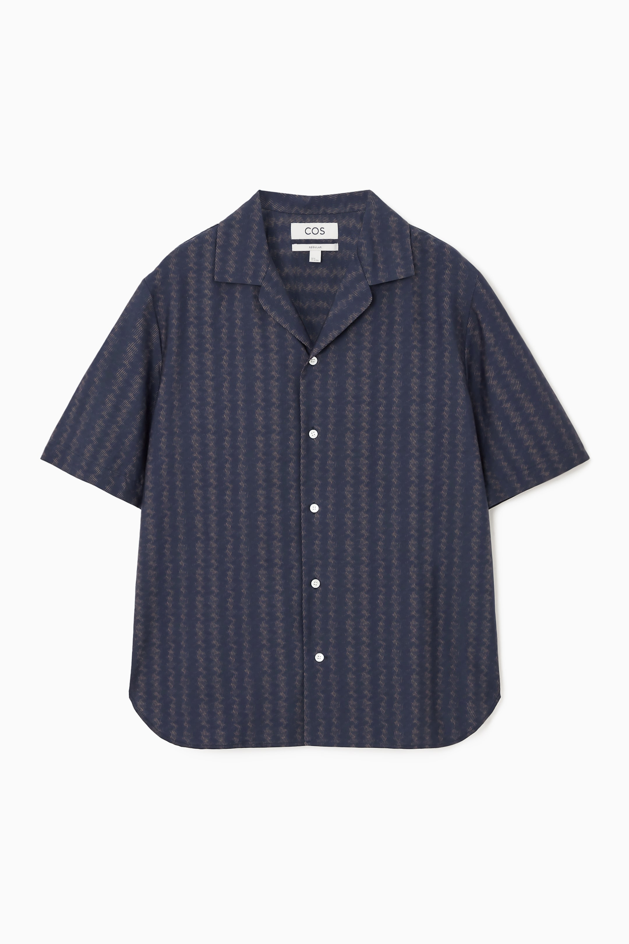 View larger image: RELAXED ZIGZAG STRIPE COTTON SHIRT - NAVY BLUE - Men | H&M GB 1