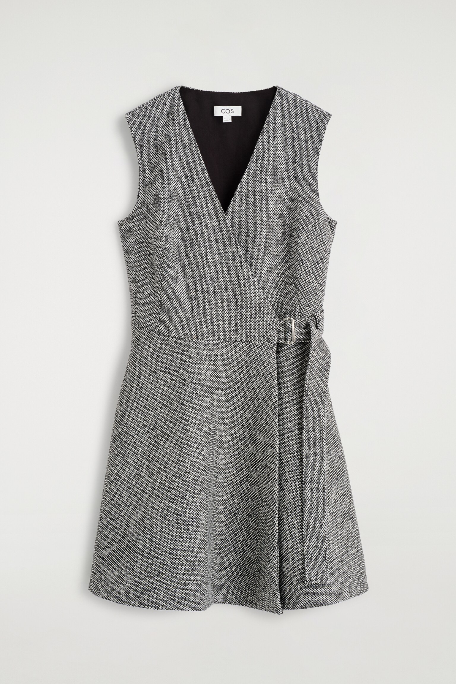 ROBE COURTE PORTEFEUILLE EN TWEED - GRIS - 2