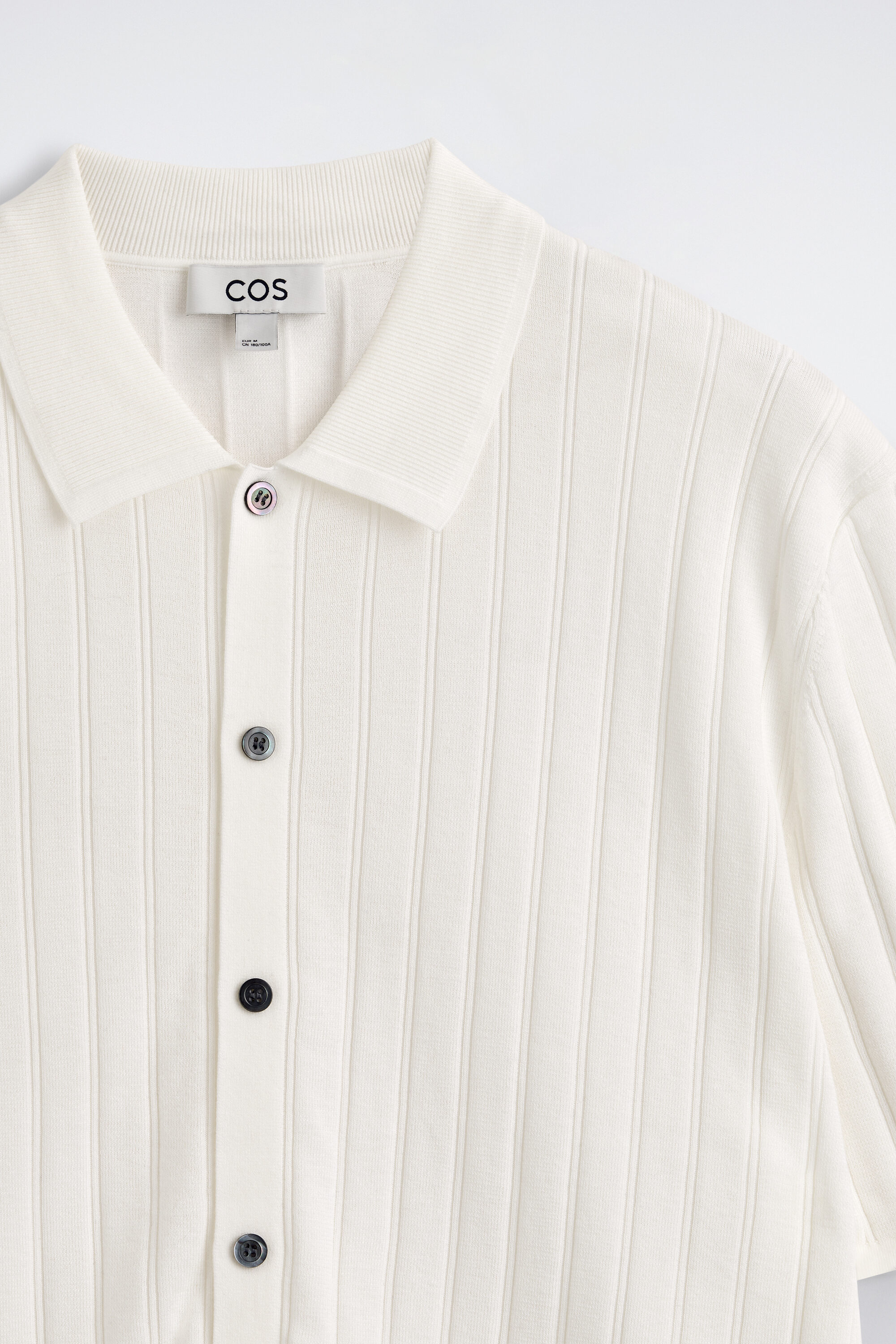 RIBBED-KNIT COTTON SHIRT - WHITE | COS US