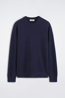 PURE CASHMERE CREW-NECK SWEATER — MIDNIGHT BLUE 7