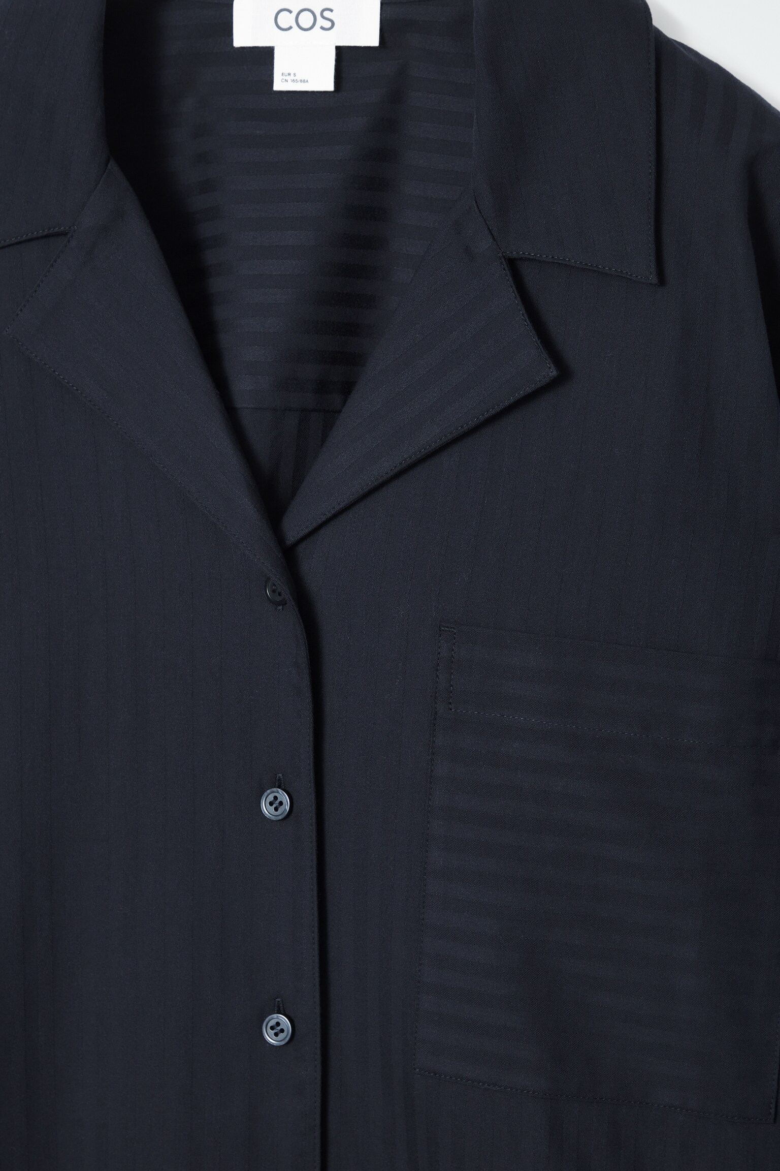 GESTREIFTES PYJAMAHEMD AUS BAUMWOLLE - NAVYBLAU/GESTREIFT - 2