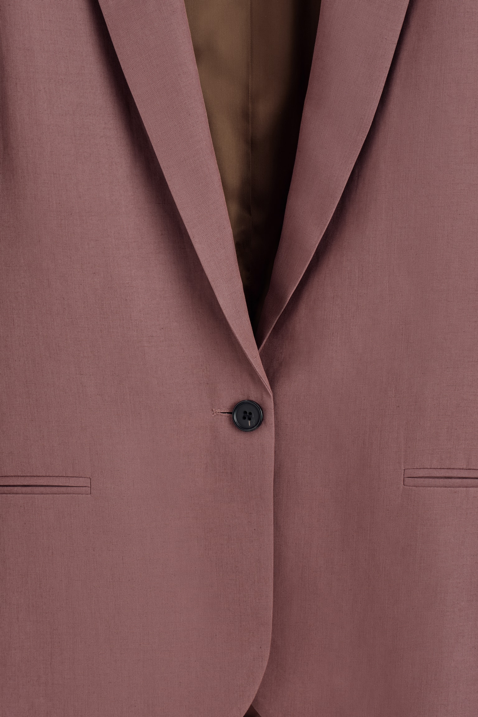 EINREIHIGER BLAZER AUS LEINEN-MIX-BRAUN - 7