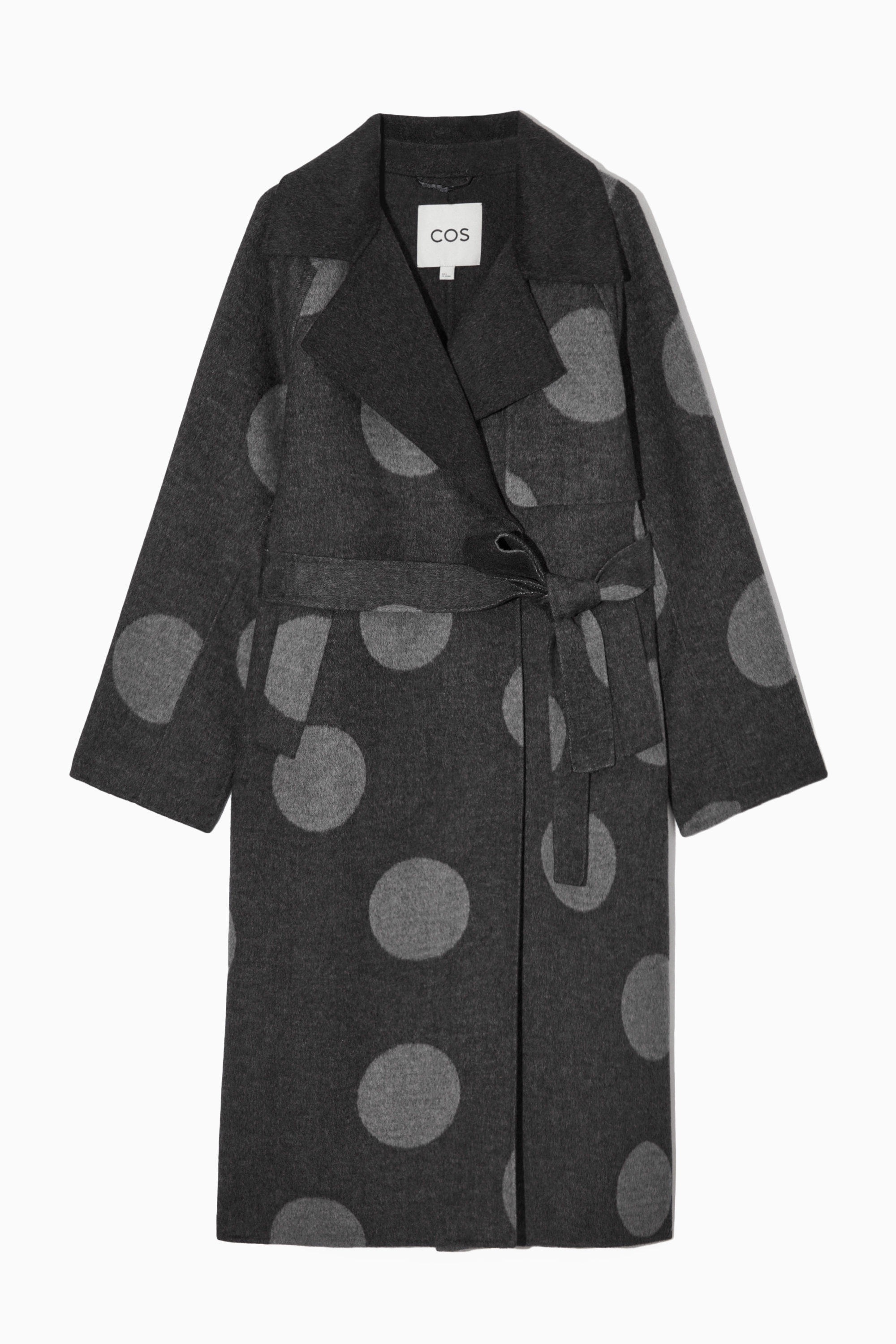 OVERSIZED POLKA-DOT WOOL COAT - GREY / POLKA-DOT | COS