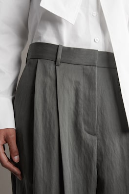 RELAXED FLUID WIDE-LEG PANTS — DARK GRAY 2