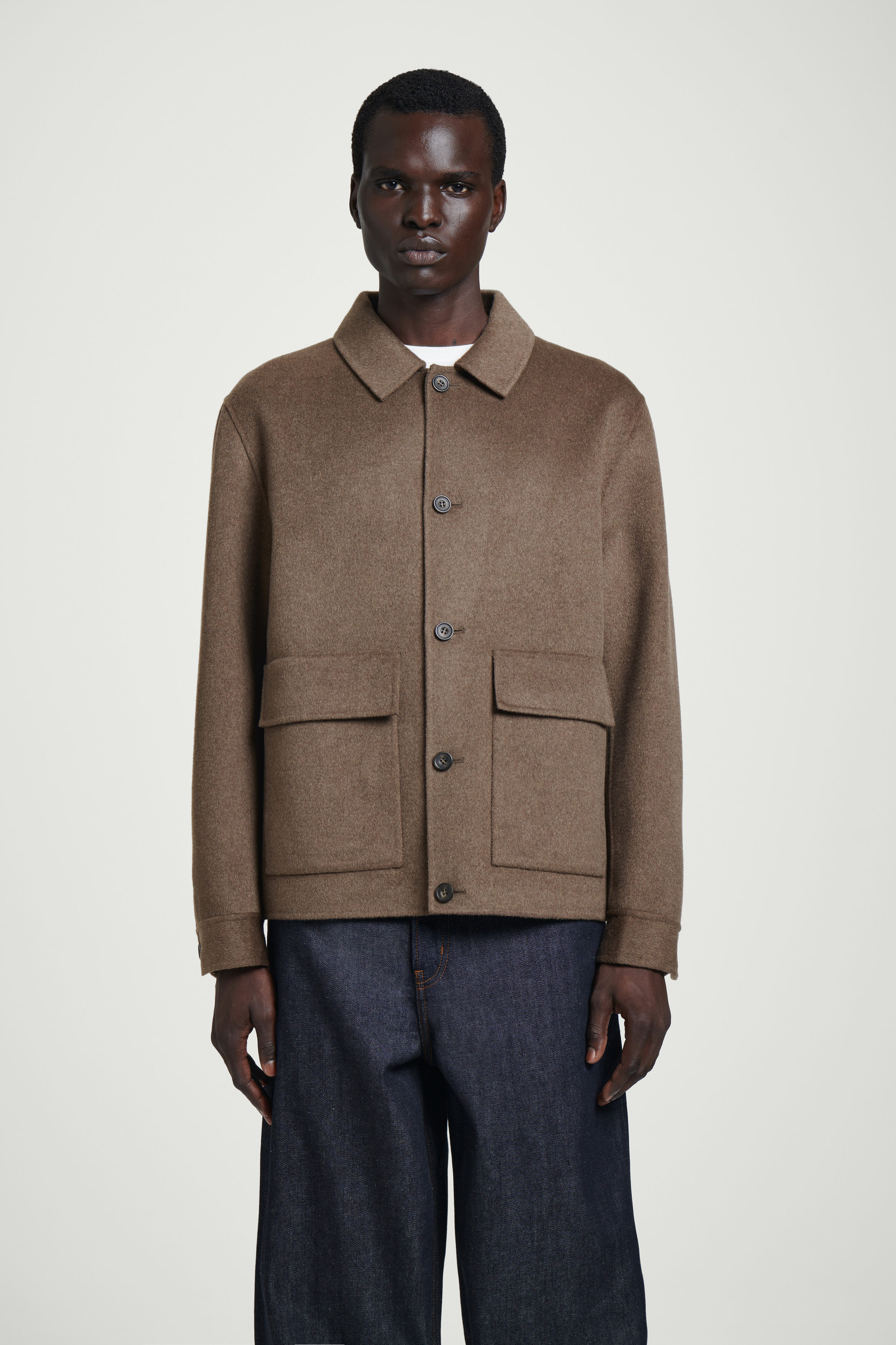 ジャケット・アウター COS BOXY DOUBLE-FACED WOOL JACKET BOXY DOUBLE-FACED WOOL JACKET - BROWN | COS