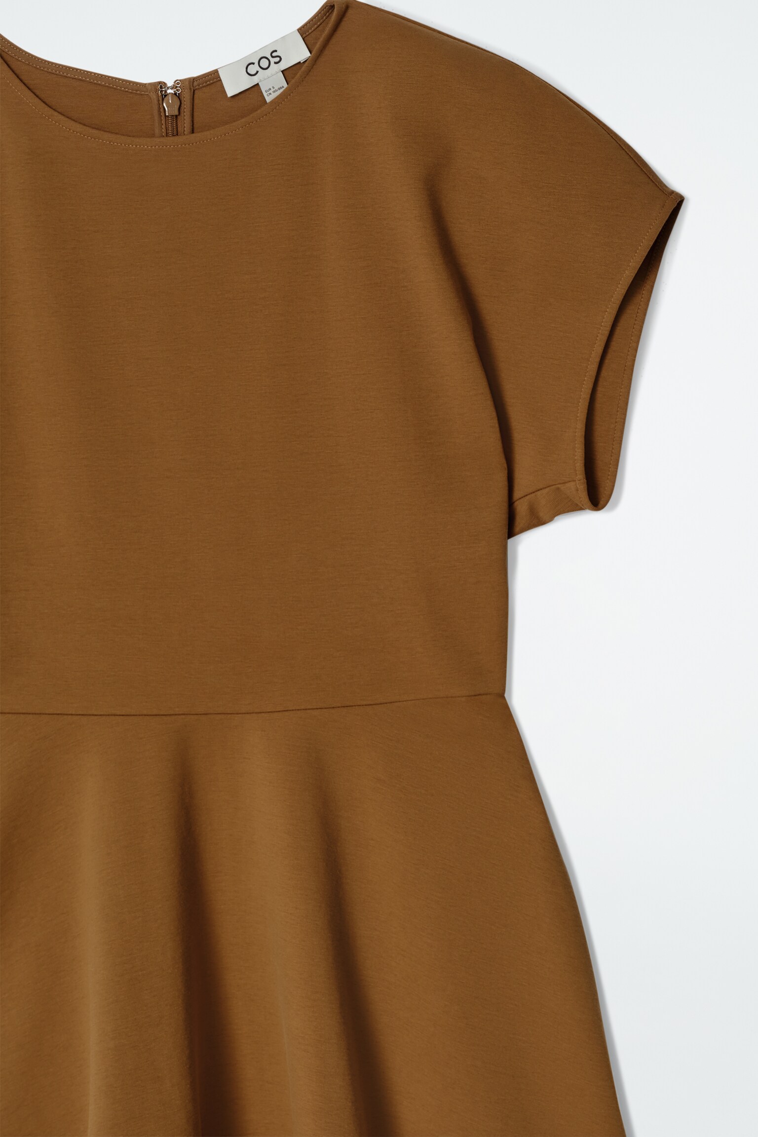 VESTIDO MIDI ESCULPIDO DE ALGODÓN - OCRE/AZUL MARINO/AZUL CLARO/NEGRO - 6