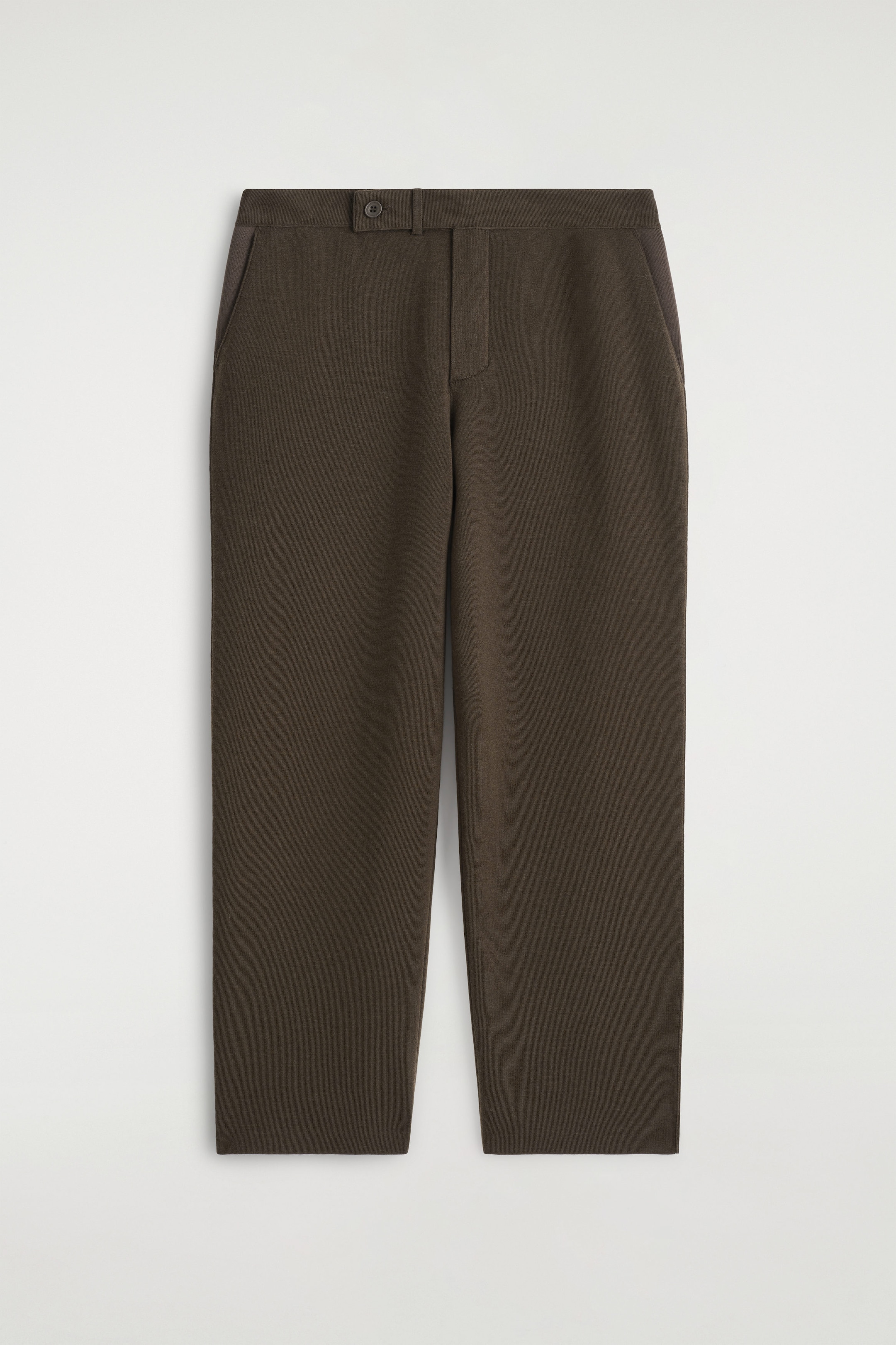 KNITTED WOOL STRAIGHT-LEG TROUSERS