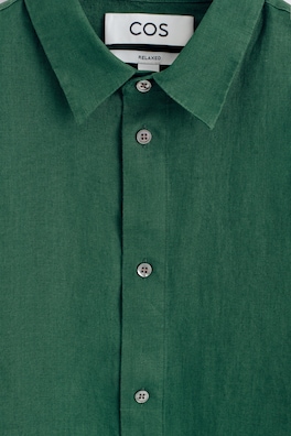 RELAXED LINEN SHIRT — DARK GREEN 6