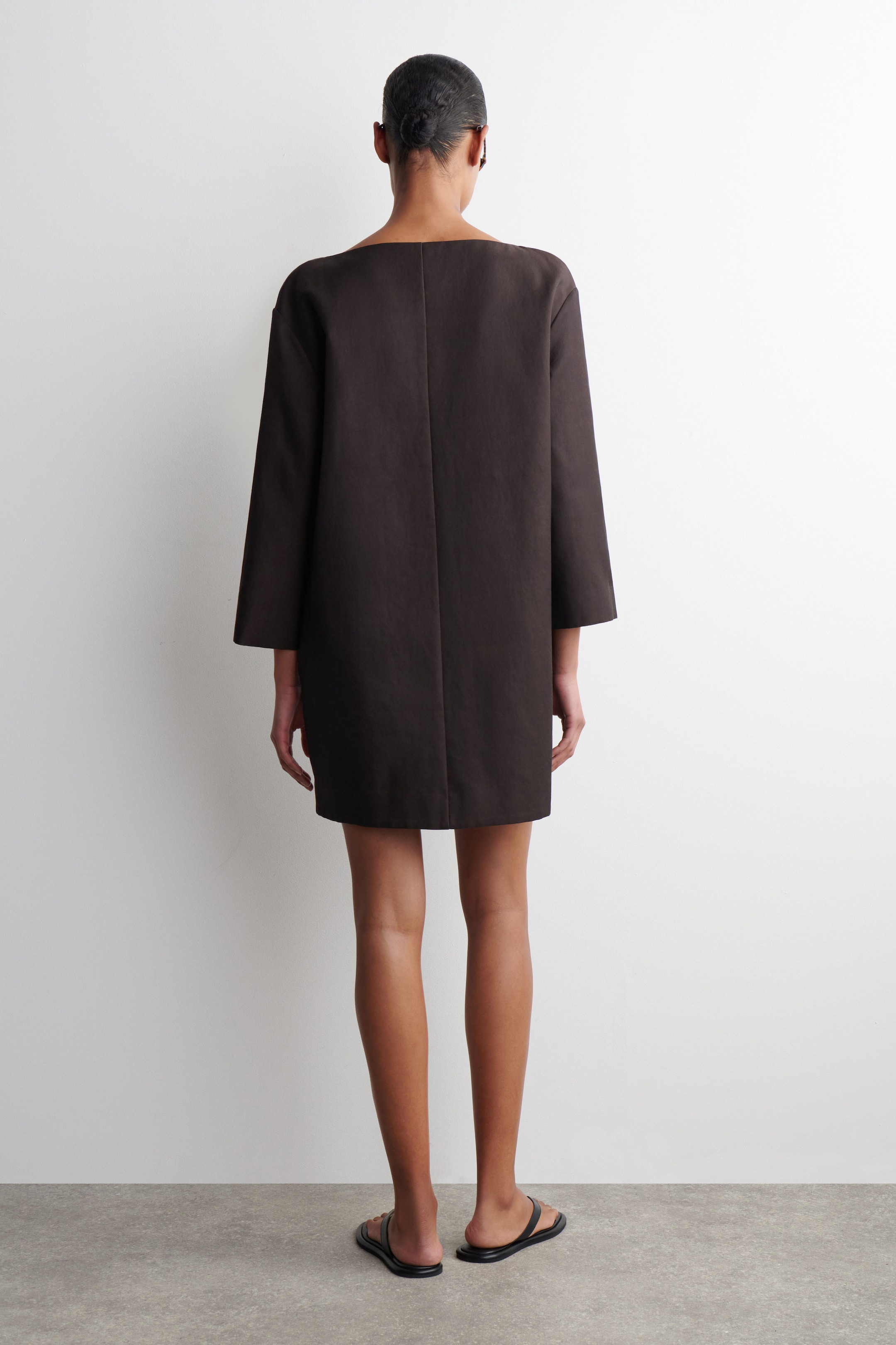 LINEN A-LINE MINI DRESS