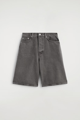 KNEE-LENGTH DENIM SHORTS — DARK BROWN 6