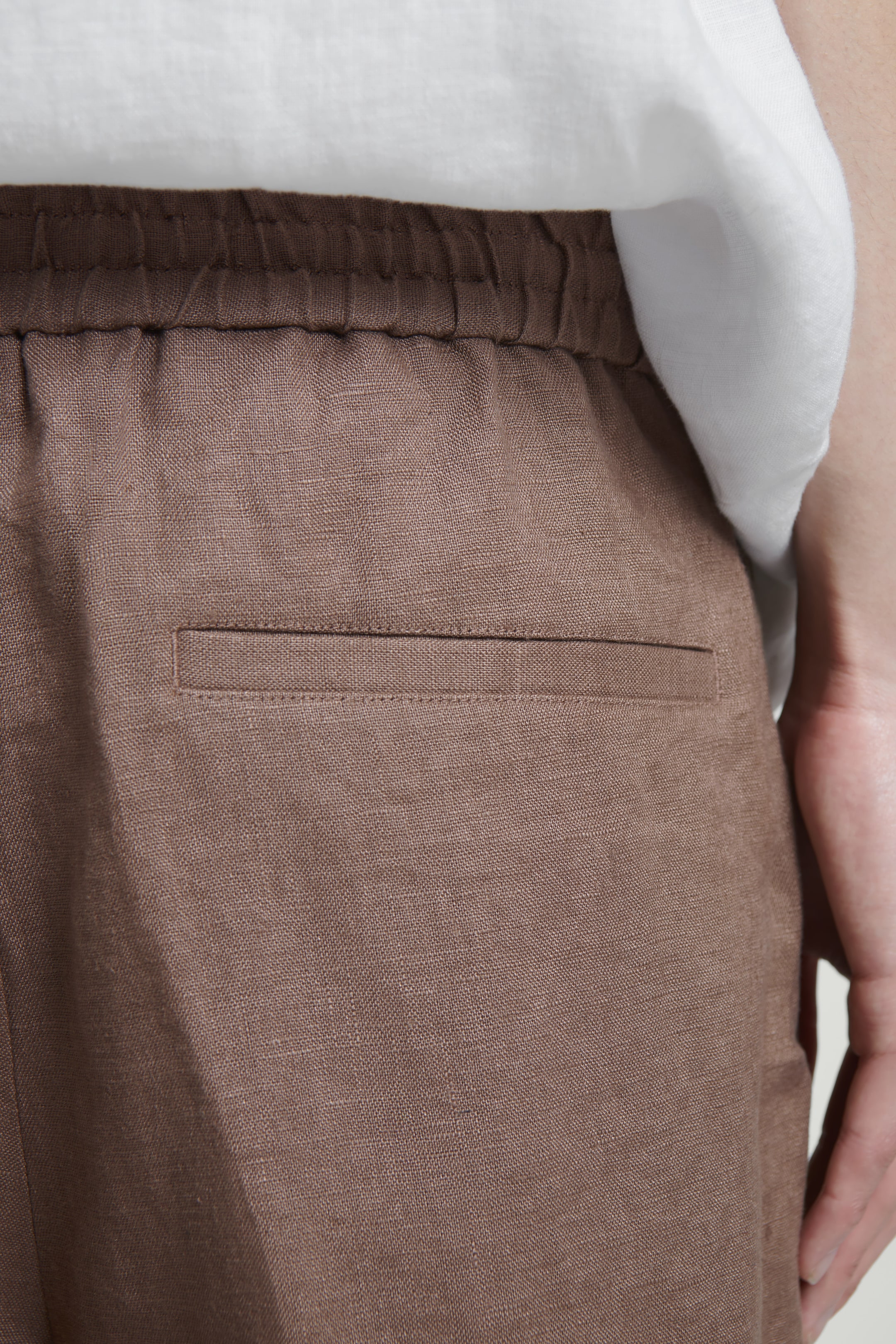 View larger image: ELASTICATED LINEN SHORTS - BROWN - Men | H&M GB 5