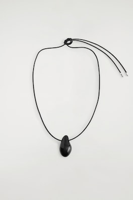 DOMED GLASS PENDANT NECKLACE — BLACK 4