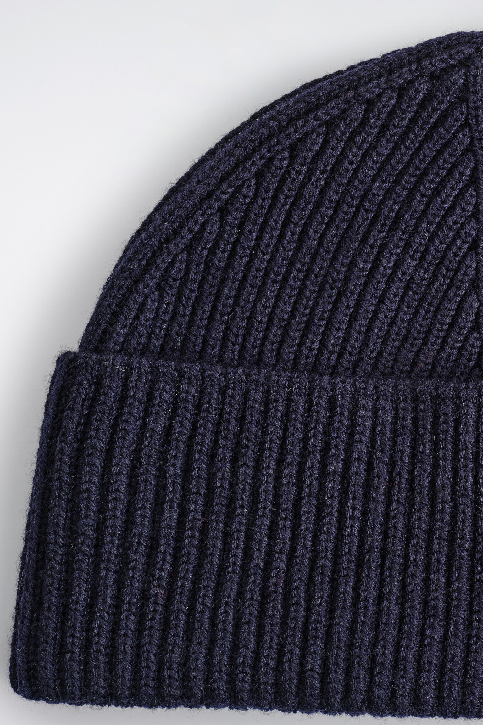 RIBBED WOOL BEANIE - NAVY/GREY - 4