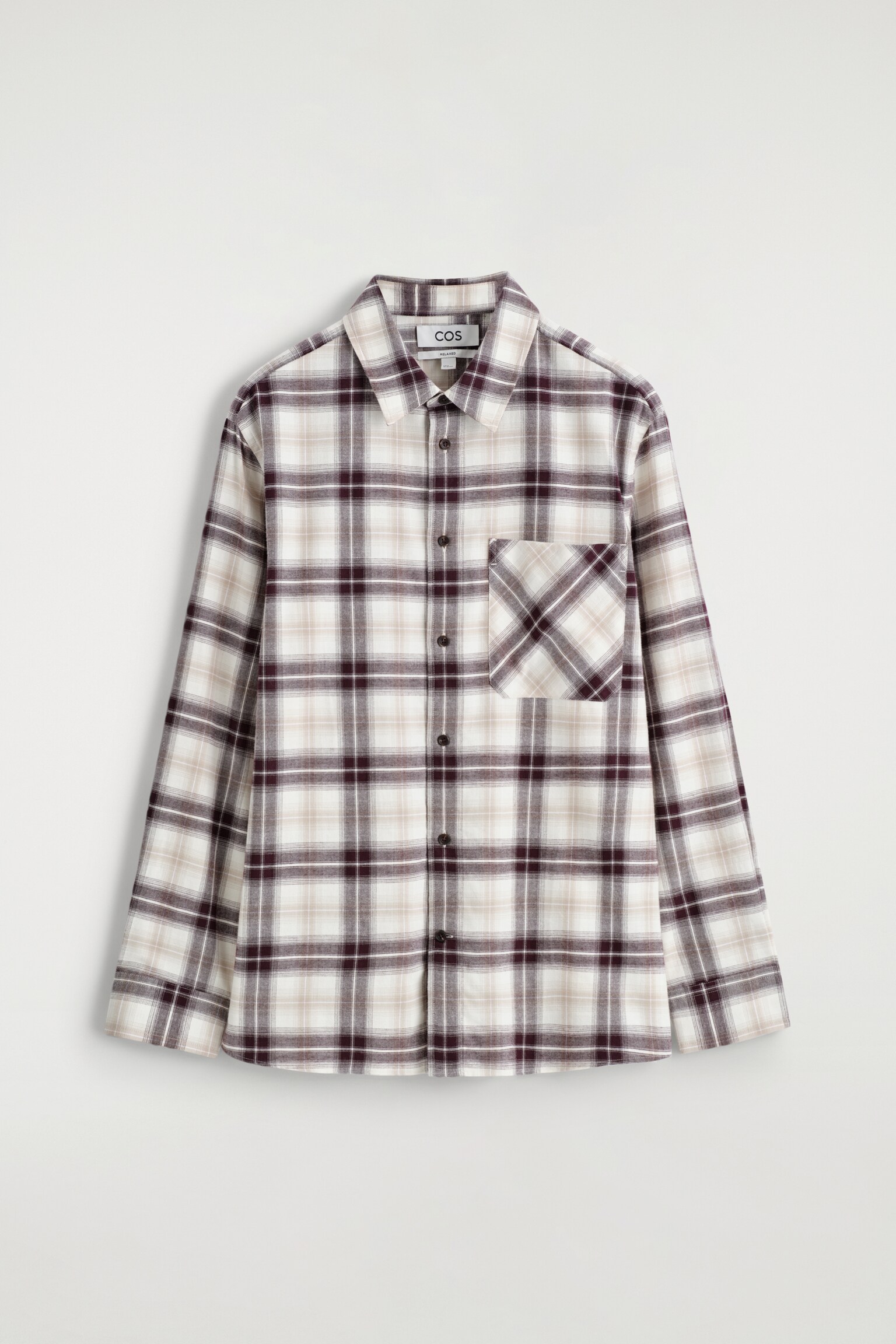 CHECKED PIMA COTTON SHIRT - BEIGE / BURGUNDY / CHECKED - 2