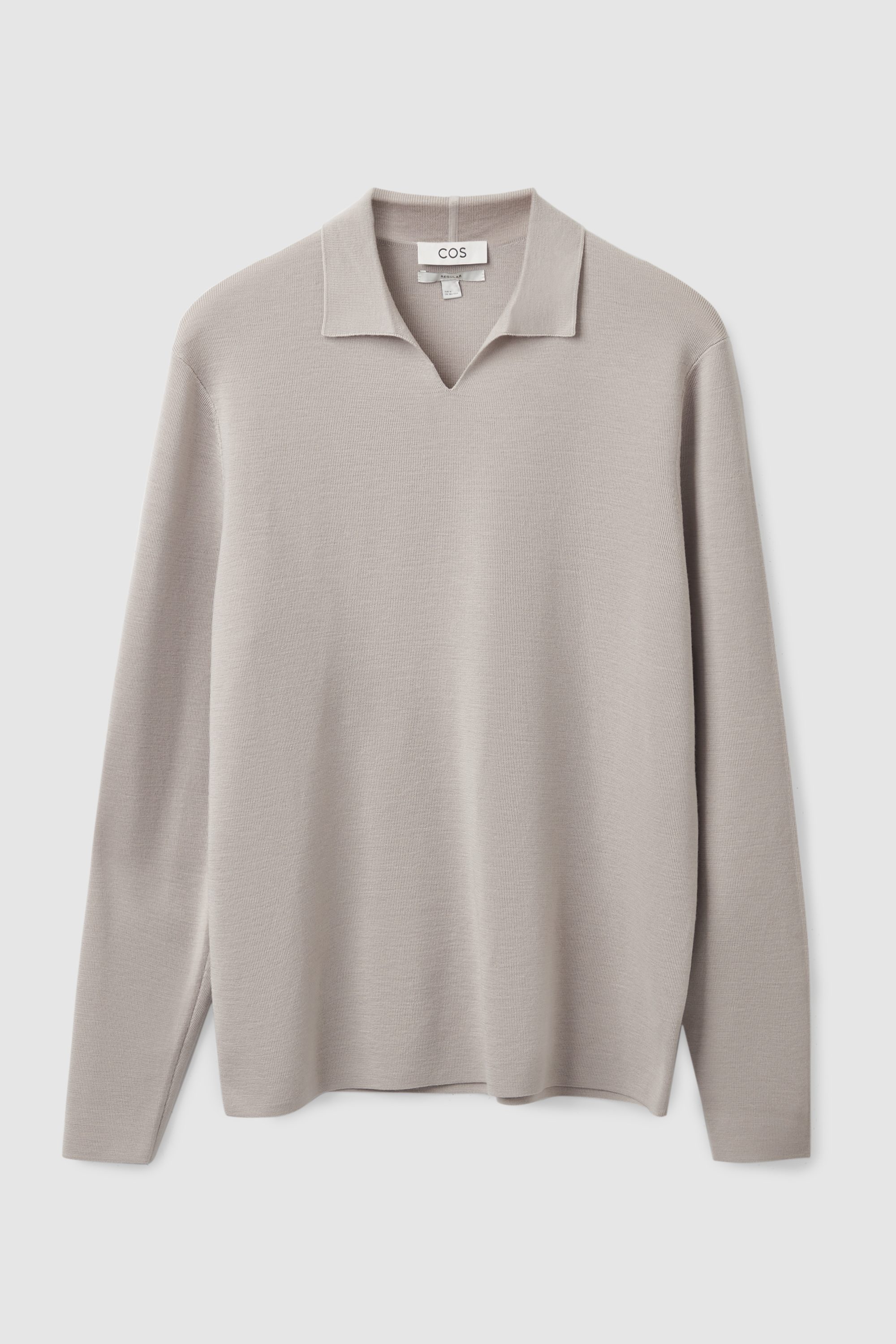 [ ] Open Collar Polo T-Shirt ★大人気★ Open Collar Textured Knit Polo Shirt ecru/stone - CH