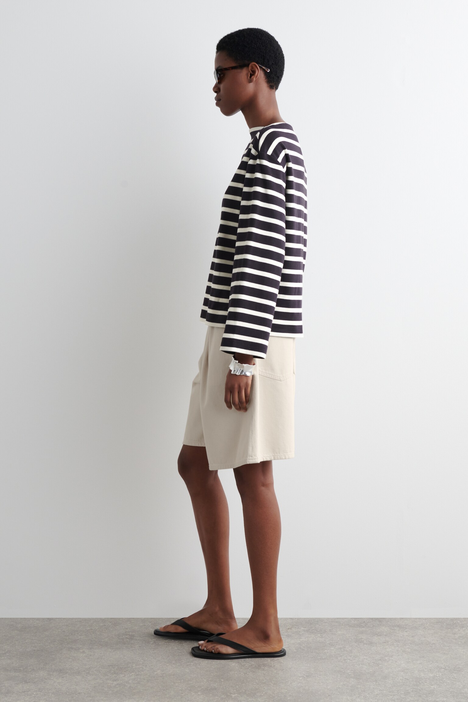 HAUT RAYÉ ENCOLURE BATEAU - BLEU MARINE / RAYURES/BLANC / RAYURES - 3