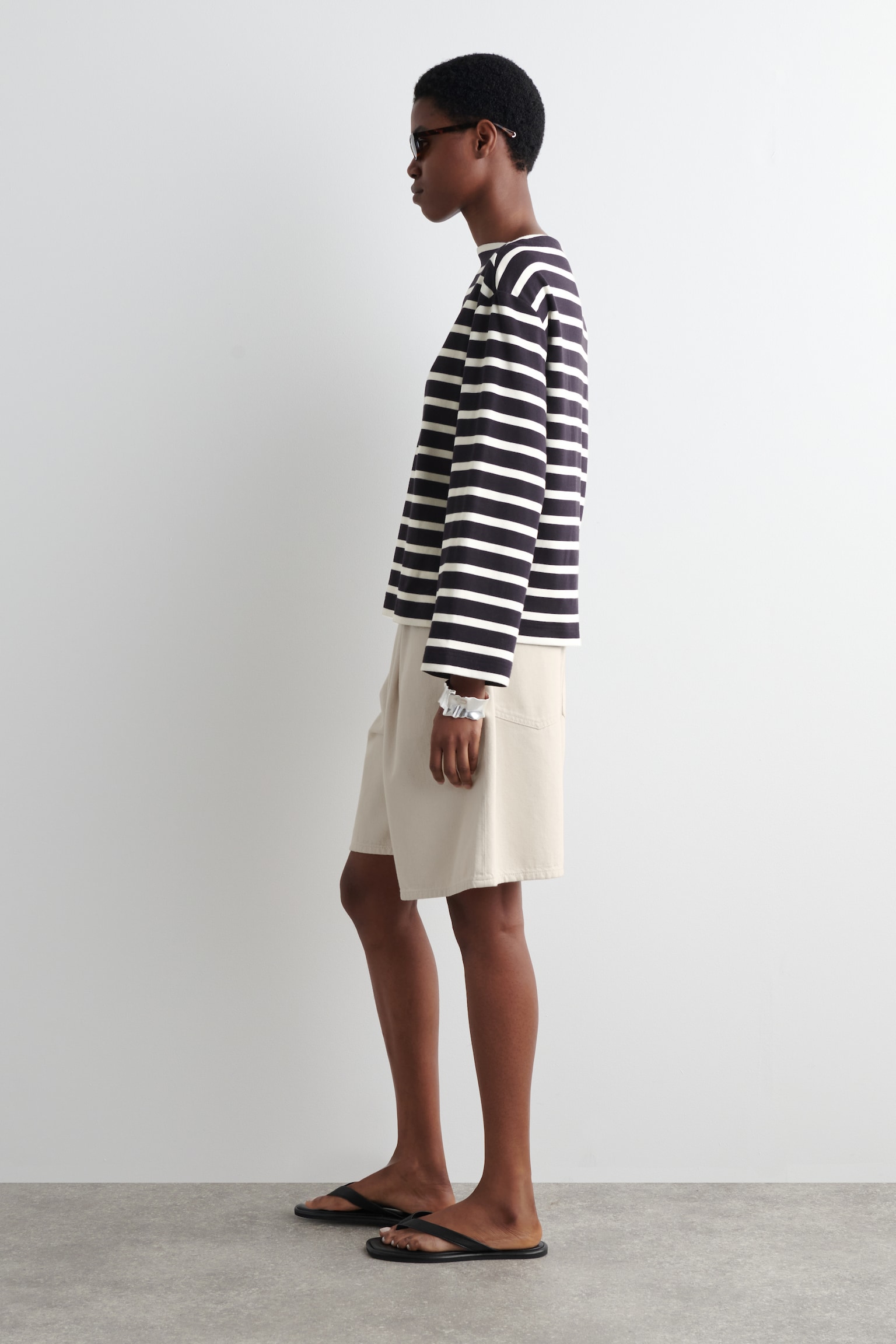 HAUT RAYÉ ENCOLURE BATEAU - BLEU MARINE / RAYURES/BLANC / RAYURES - 4