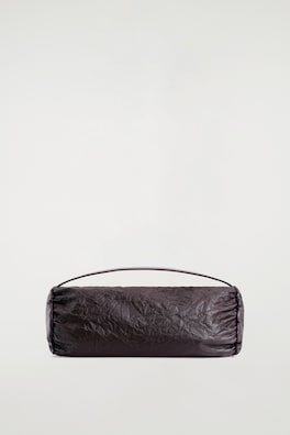 CYLINDER CLUTCH BAG - TEXTURED-LEATHER — BITTER CHOCOLATE 5