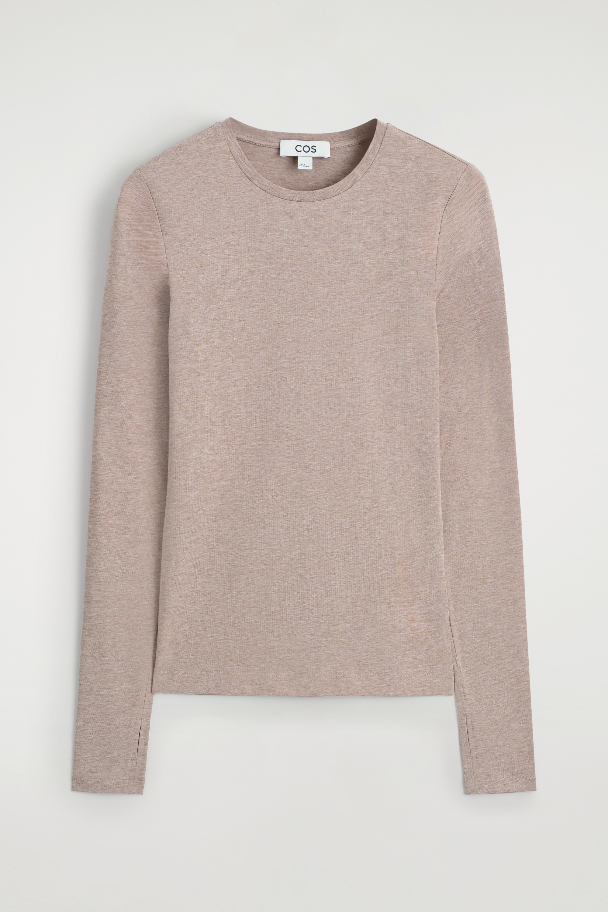 HAUT À MANCHES LONGUES EN COTON - BEIGE CHINÉ/BLEU MARINE/NOIR/BLANC/VERT