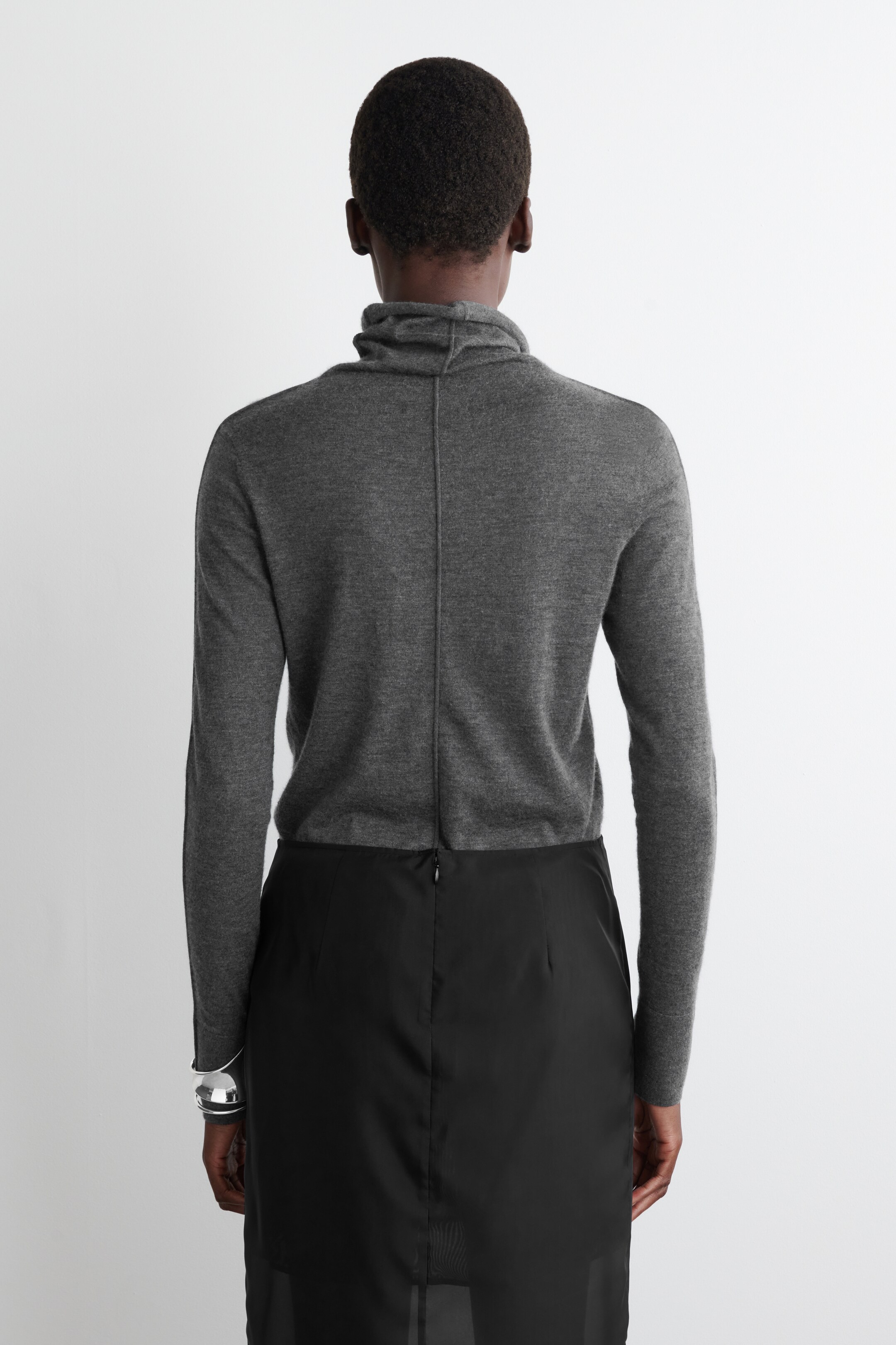 Agrandir l'image: PULL À COL ROULÉ EN CACHEMIRE - GRIS CHINÉ - FEMME | H&M CH 5