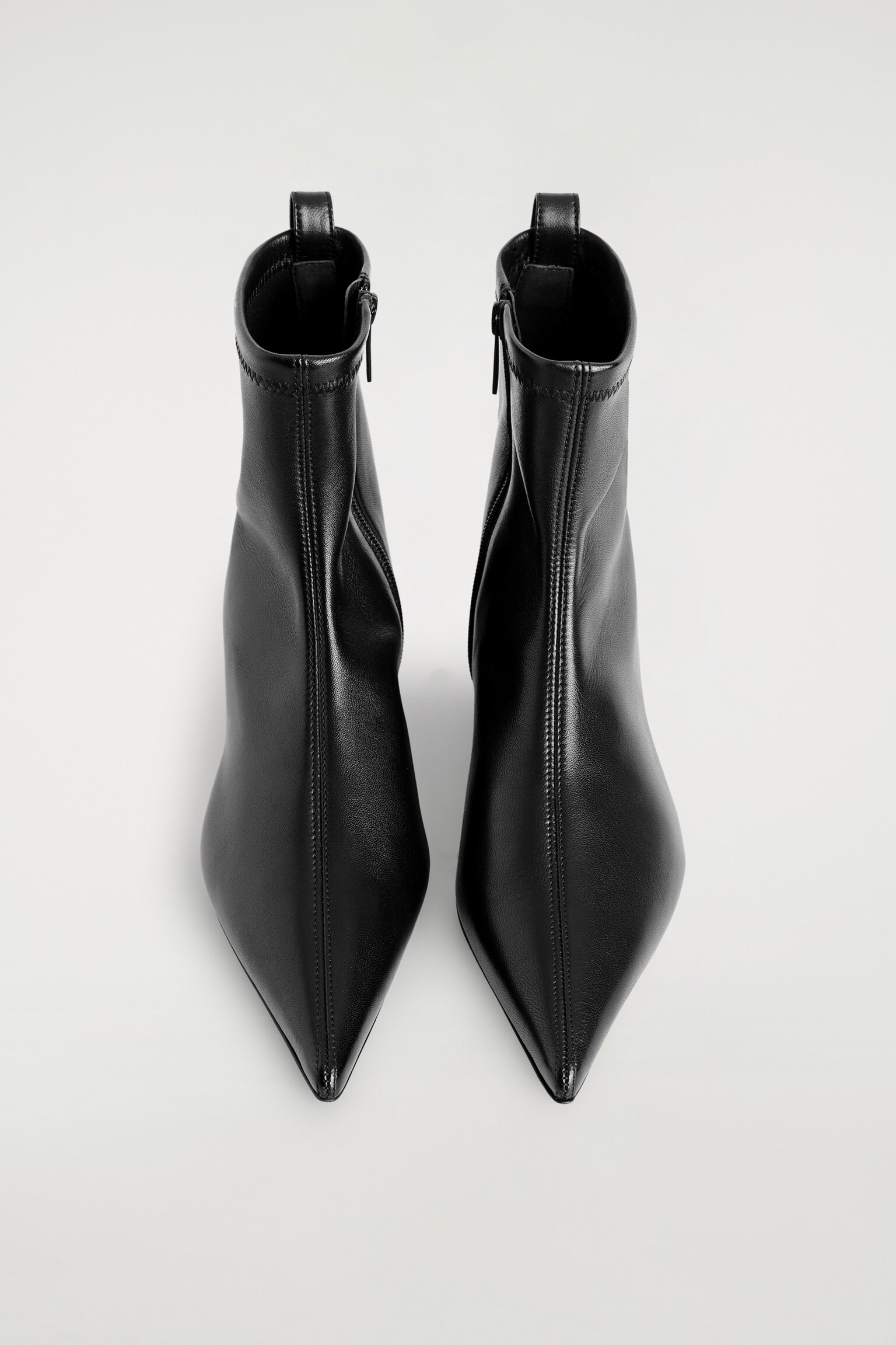 BOTAS DE CALCETÍN DE PIEL CON PUNTA FINA - NEGRO - 4