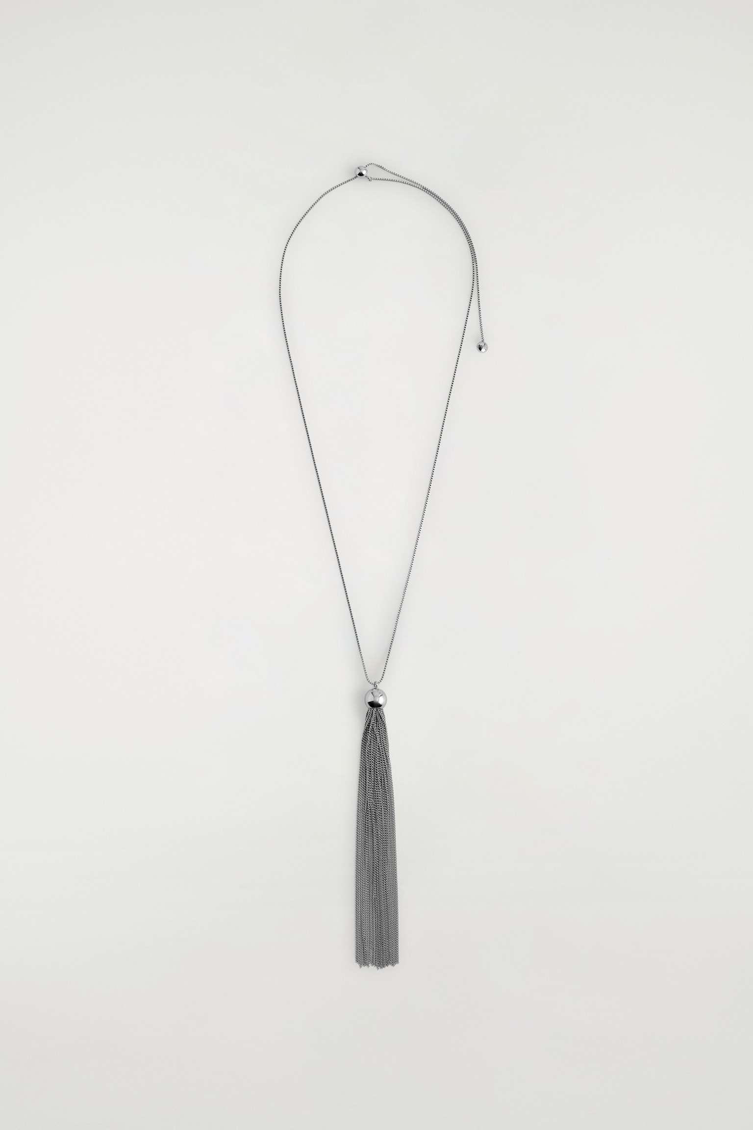 TASSELLED PENDANT NECKLACE - SILVER - 2