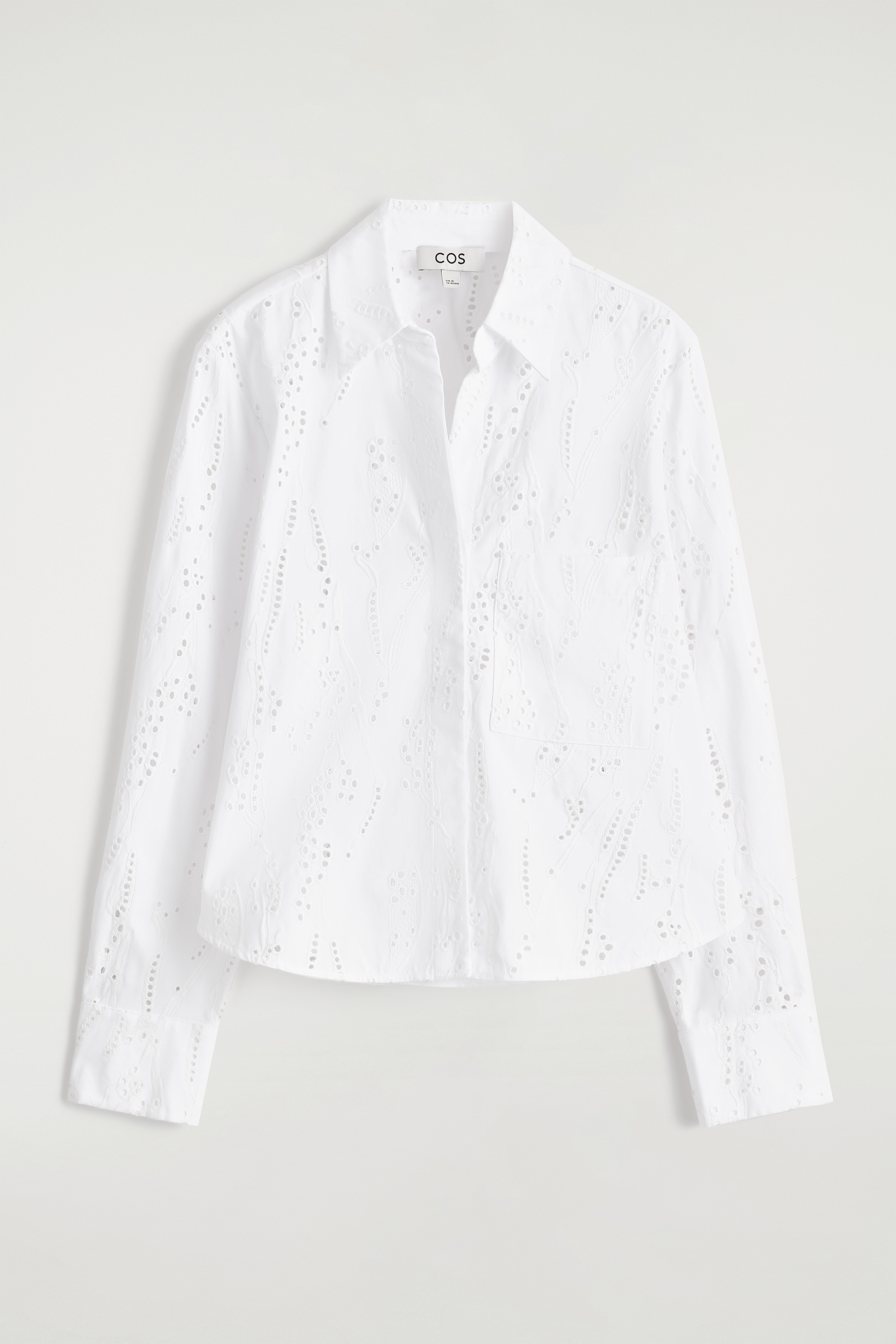 CAMICIA CROPPED CON RICAMI IN SANGALLO - BIANCO